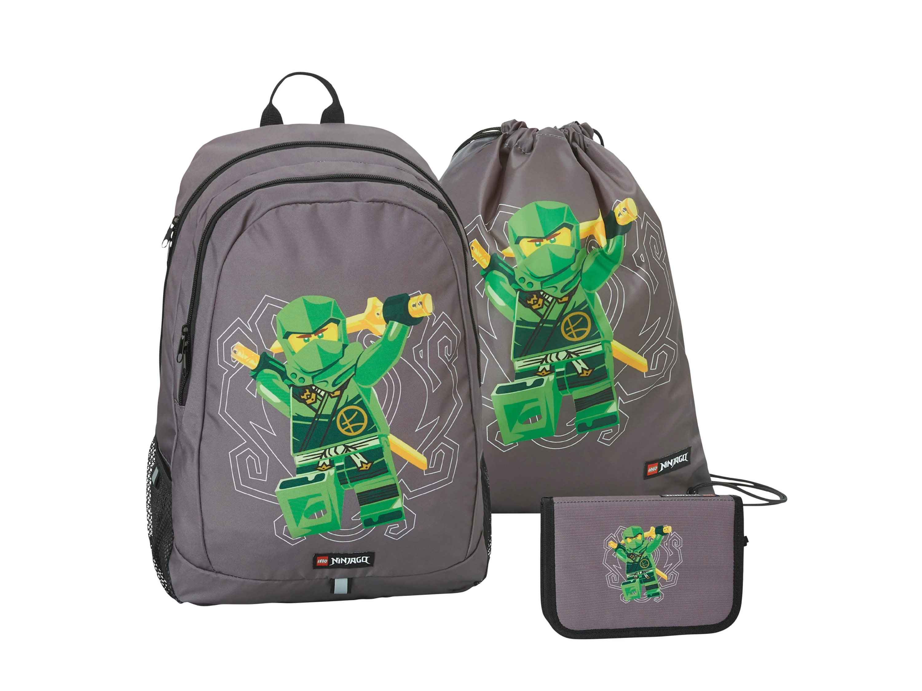Lego Zestaw szkolny: plecak, worek na buty i piórnik Ninjago zielony