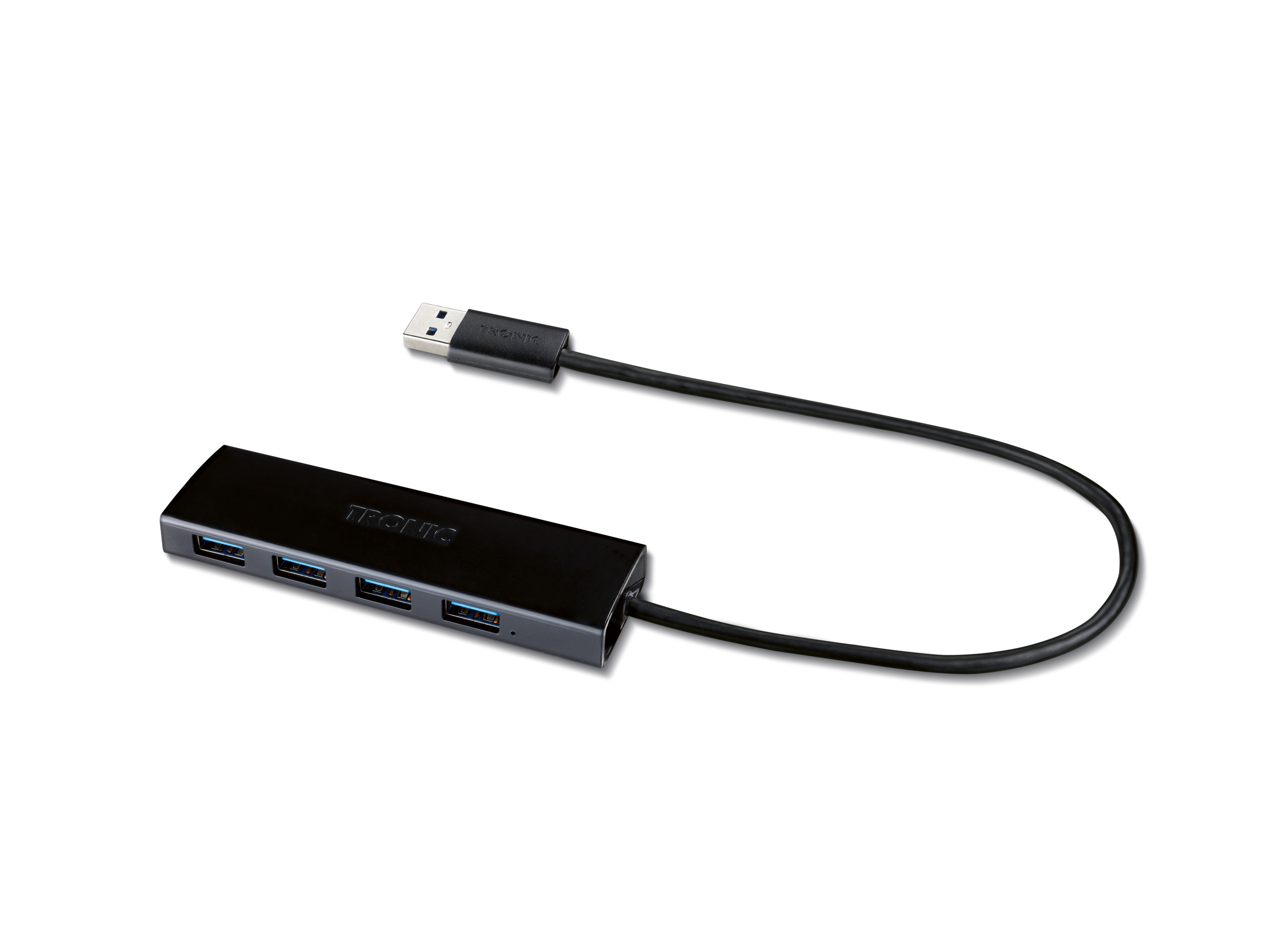 Tronic Hub USB z 4 portami USB 3.0 Czarny