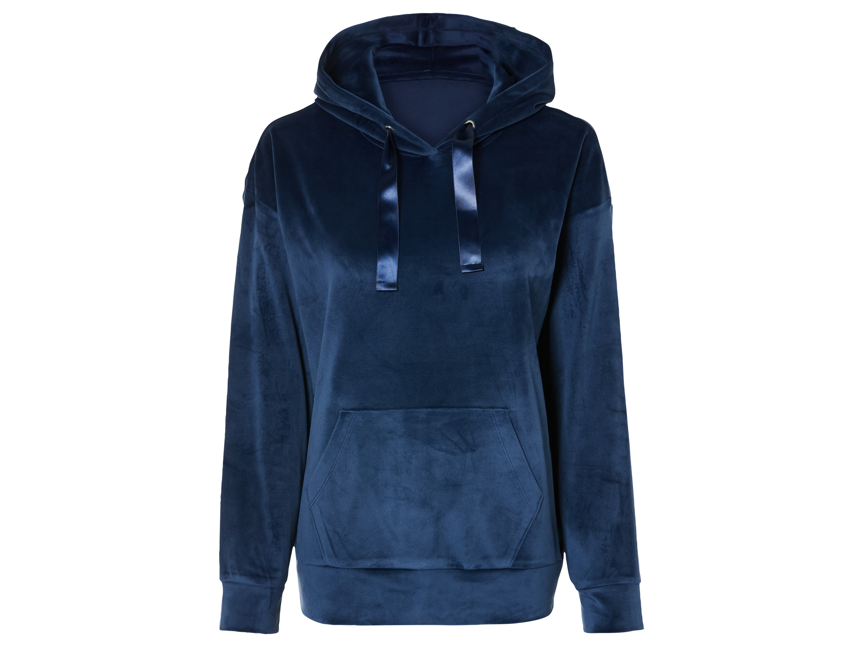 esmara Bluza welurowa damska z kapturem XS 32/34, Granatowy