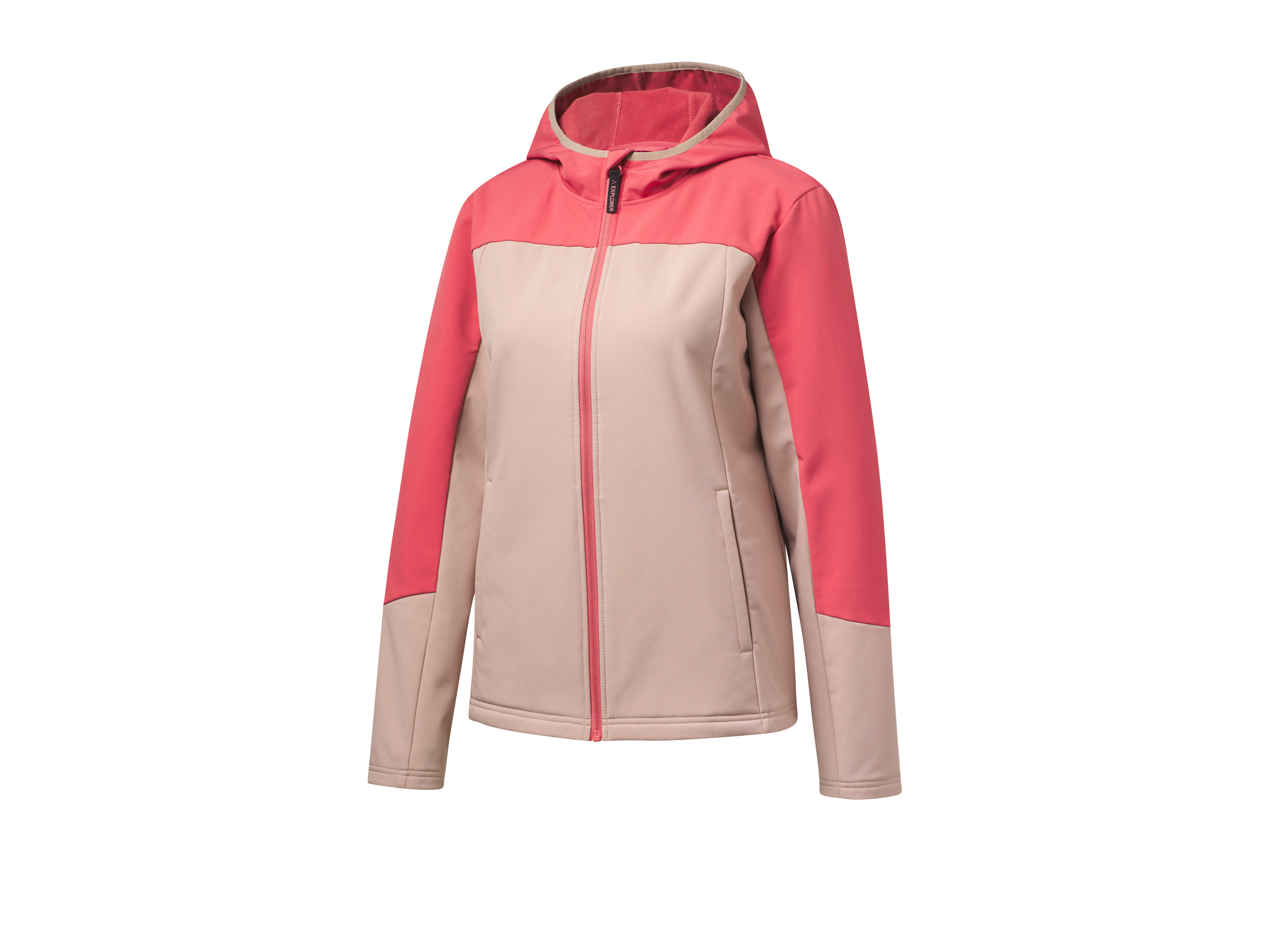 Crivit Kurtka damska softshell ocieplana Beżowy/czerwony, M 40/42