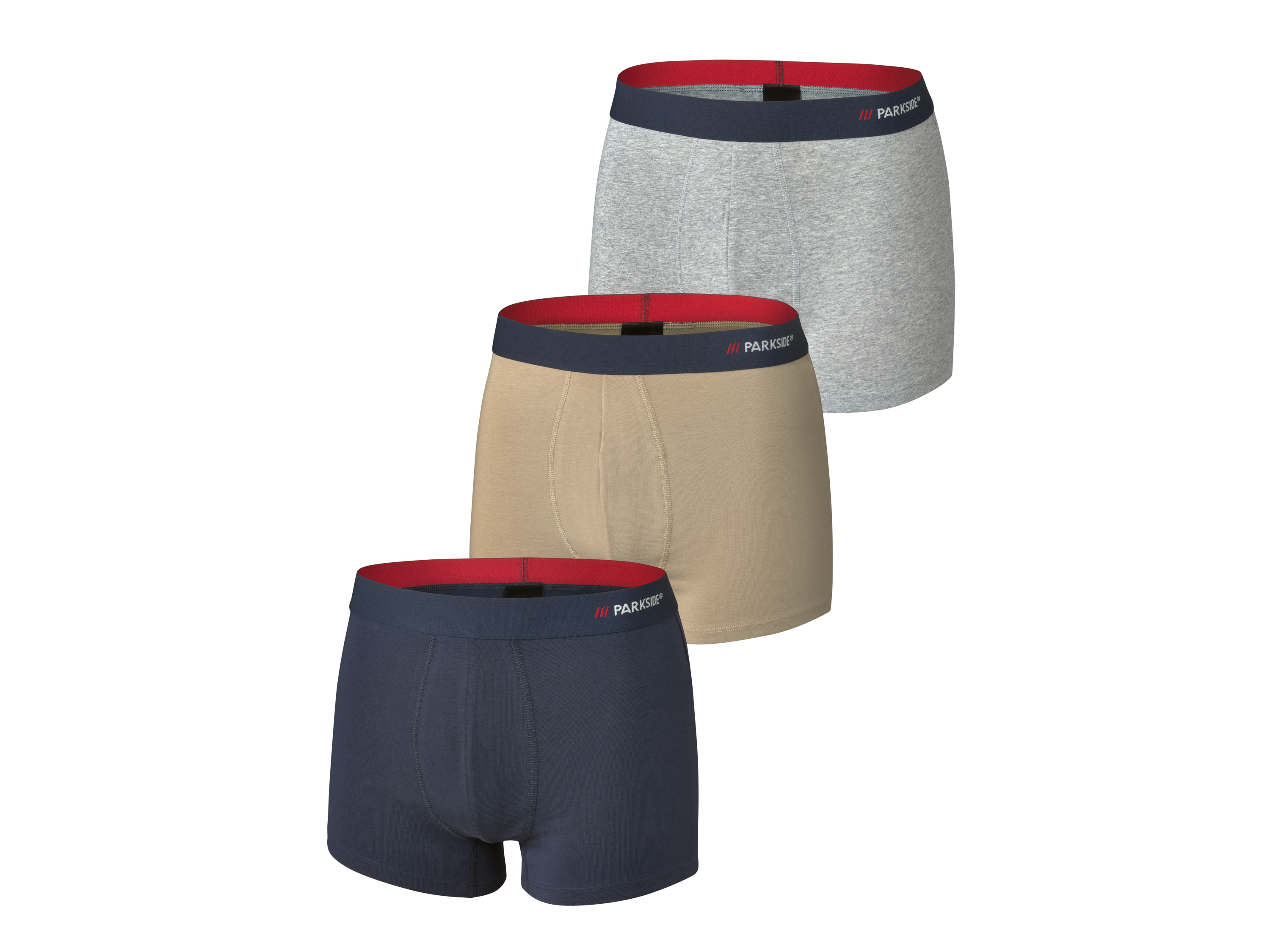Parkside Bokserki męskie, 3 pary 7/Xl, granatowy/beżowy/szary