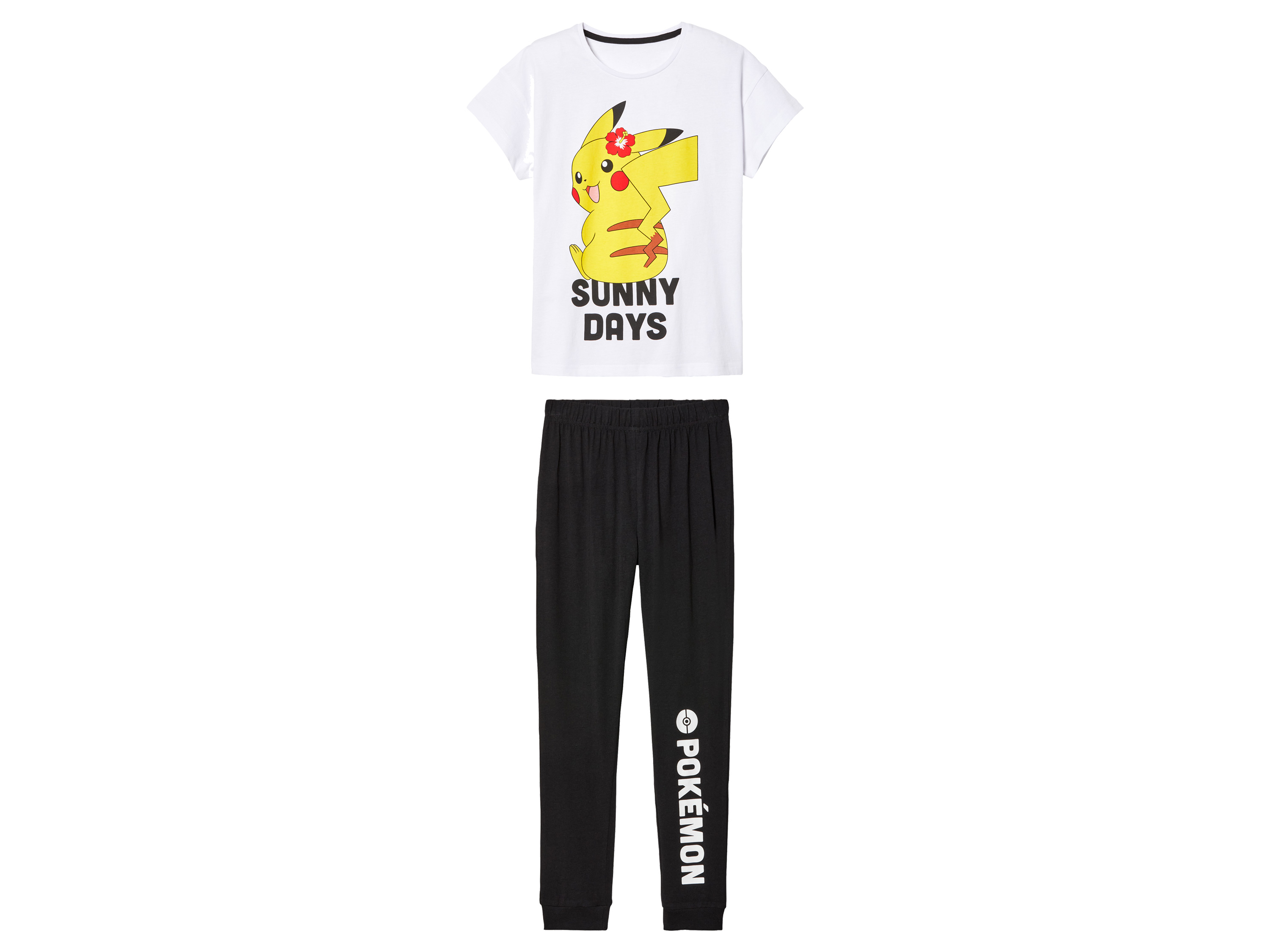 Piżama dziecięca z postaciami z bajek t-shirt + spodnie Wzór Pokémon, 158/164