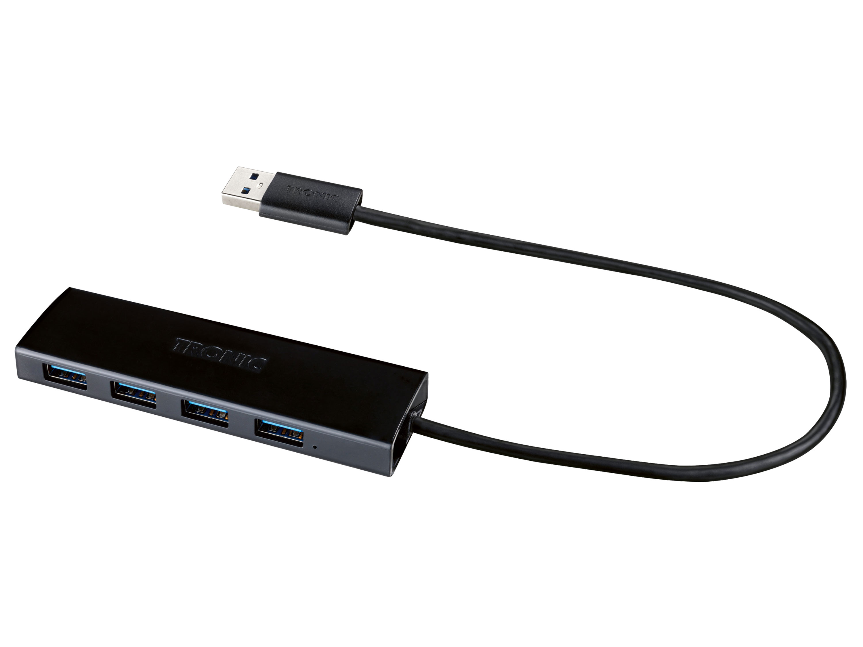 Tronic Hub USB z 4 portami USB 3.0 Czarny