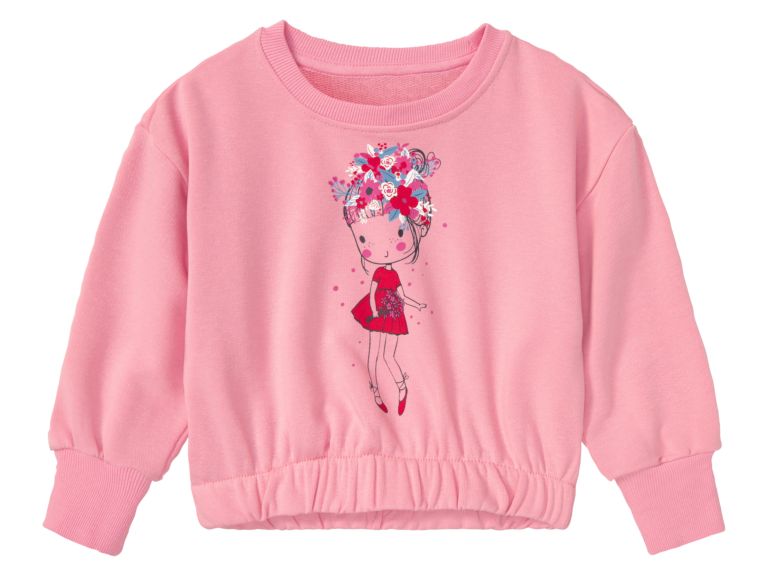 lupilu Bluza dresowa dziewczęca z bawełną 122/128, Różowy