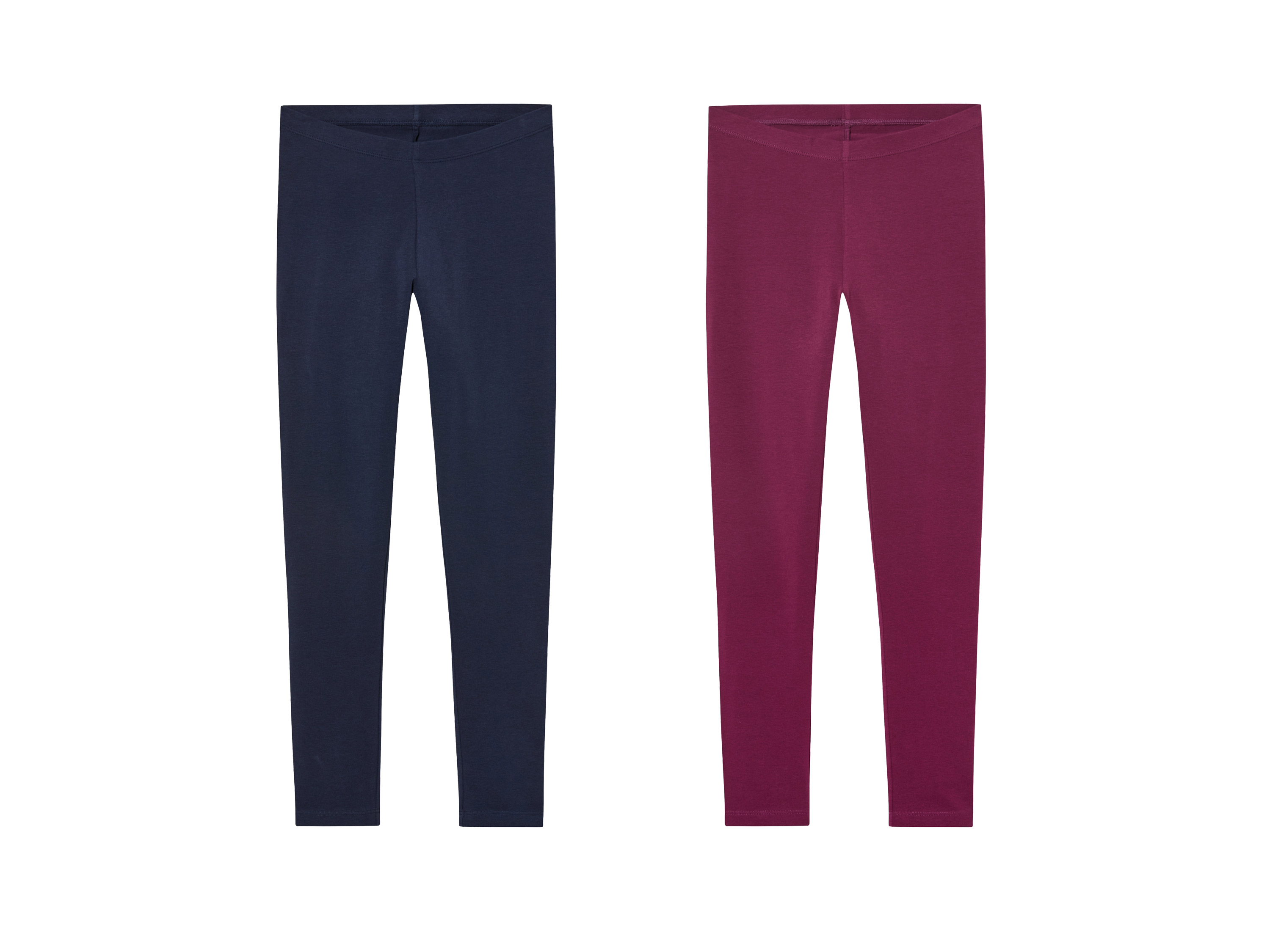 pepperts! Legginsy dziewczęce z bawełny, 2 pary 146/152, Ciemnoniebieski/czerwony