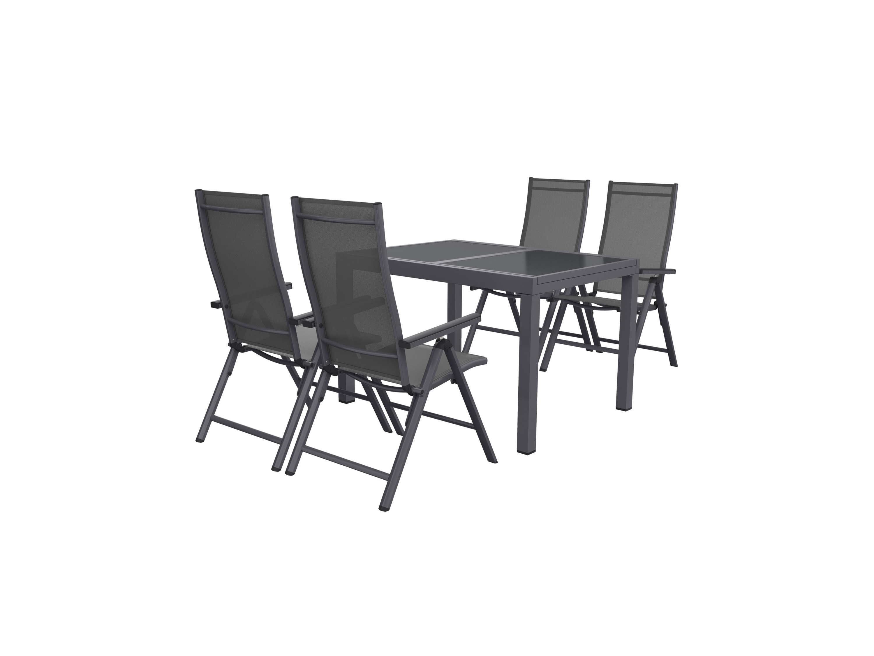 Livarno home Zestaw aluminiowych mebli ogrodowych Houston, stół rozkładany i 4 fotele