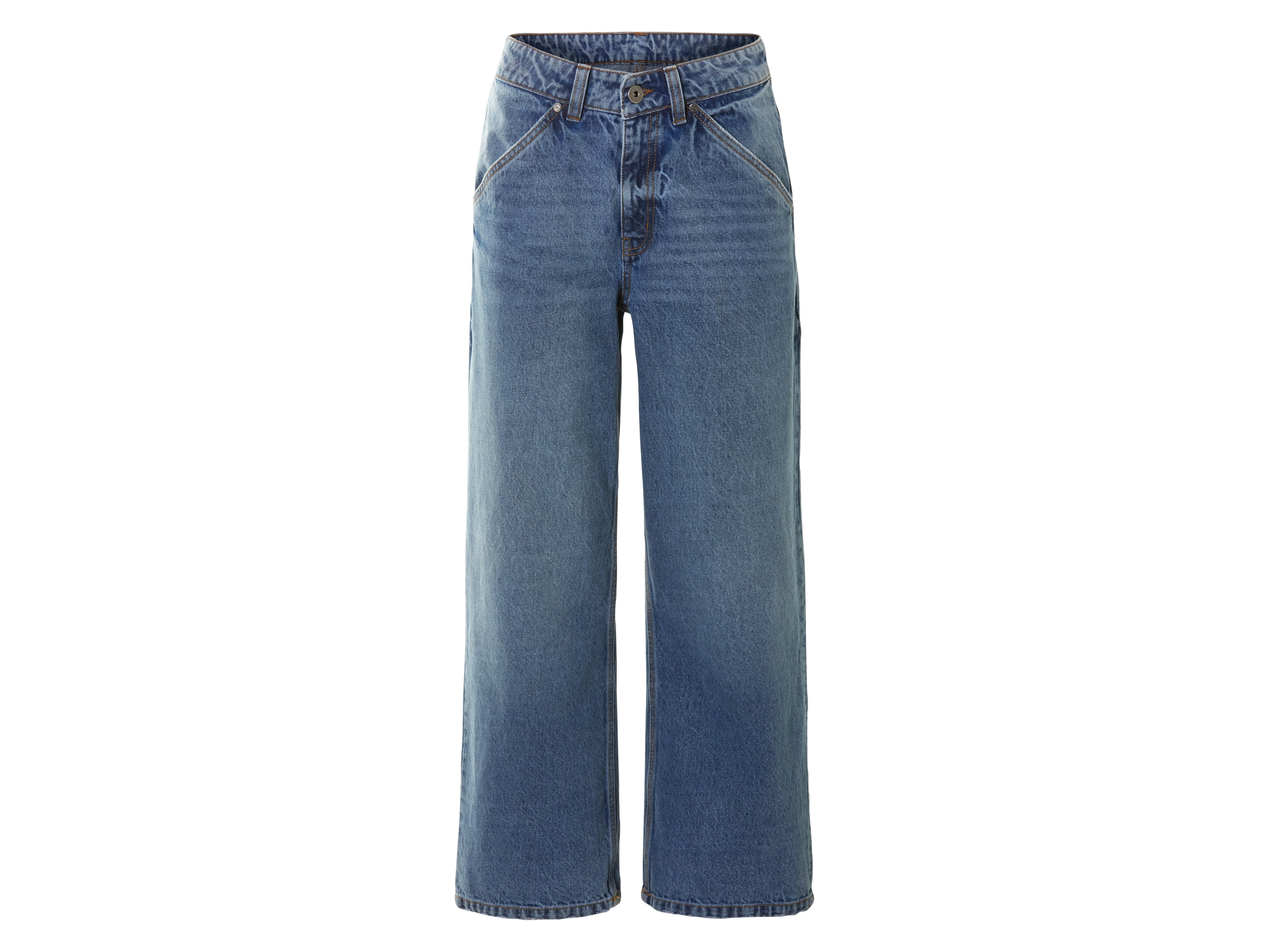 esmara Jeansy damskie z bawełny, Wide Leg Ciemnoniebieski, 40