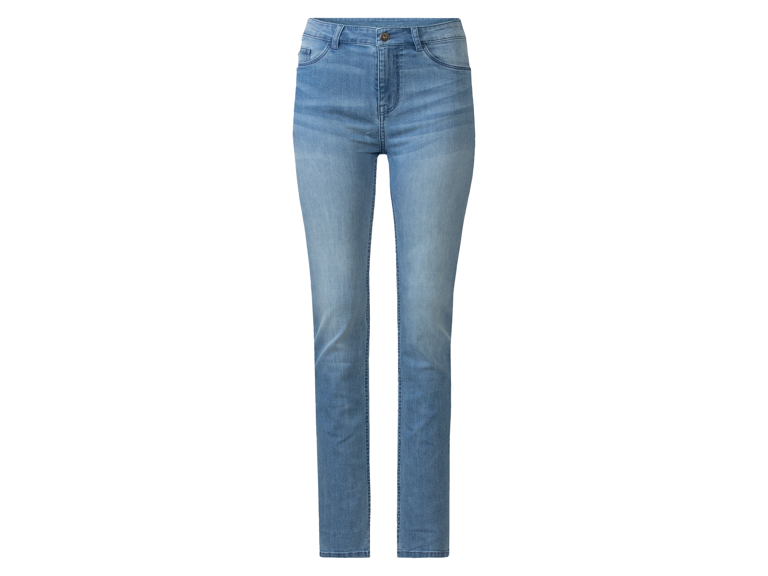 esmara Jeansy damskie z bawełną, Slim Fit Standardowa długość, Jasnoniebieski, 44