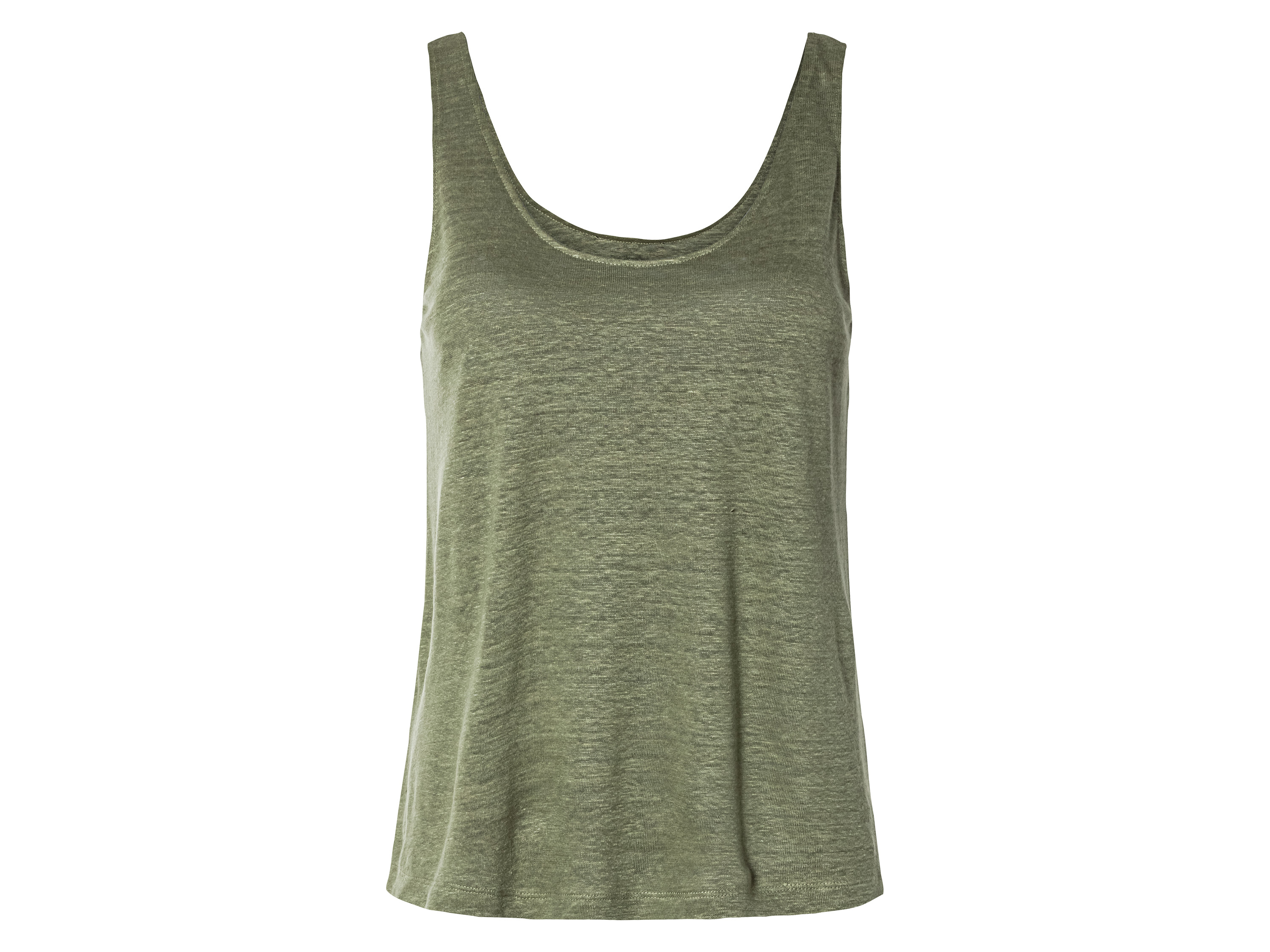 esmara Top damski lniany Oliwkowy, L44/46