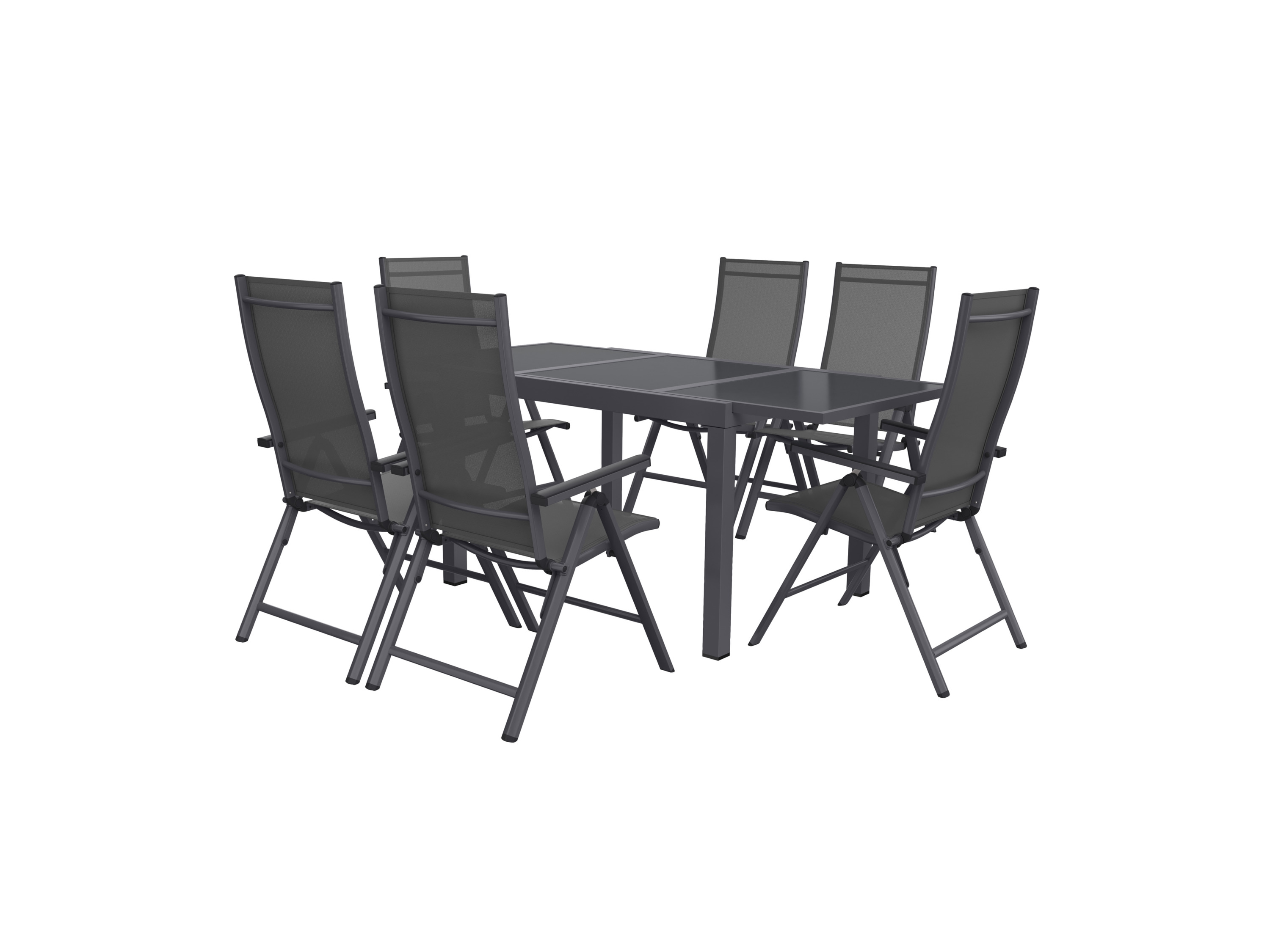 Livarno home Zestaw aluminiowych mebli ogrodowych Houston, stół rozkładany i 6 foteli