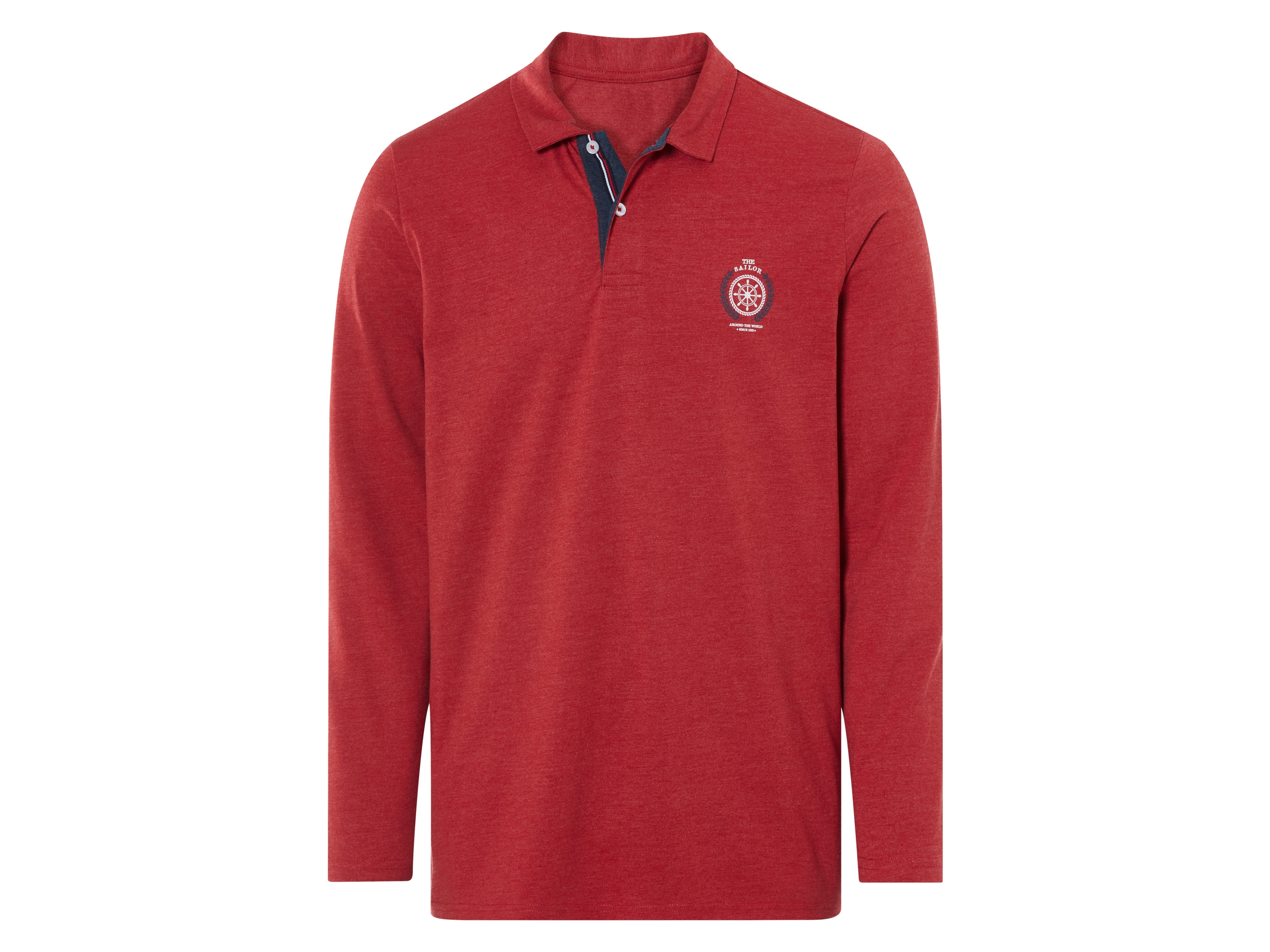 Livergy Koszulka polo męska z długim rękawem Czerwony, S 44-46