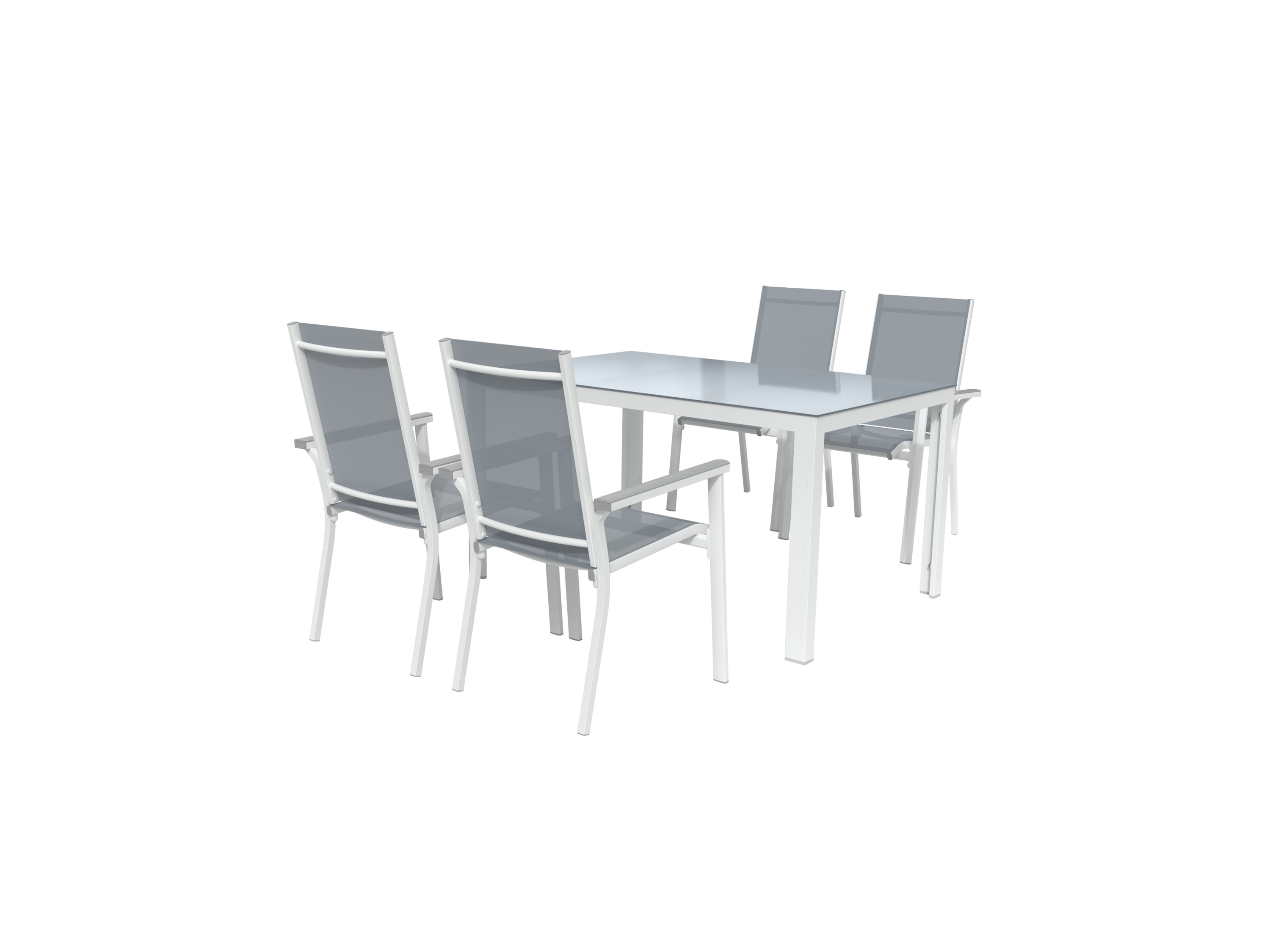 Livarno home Zestaw aluminiowych mebli ogrodowych Houston, stół i 4 krzesła