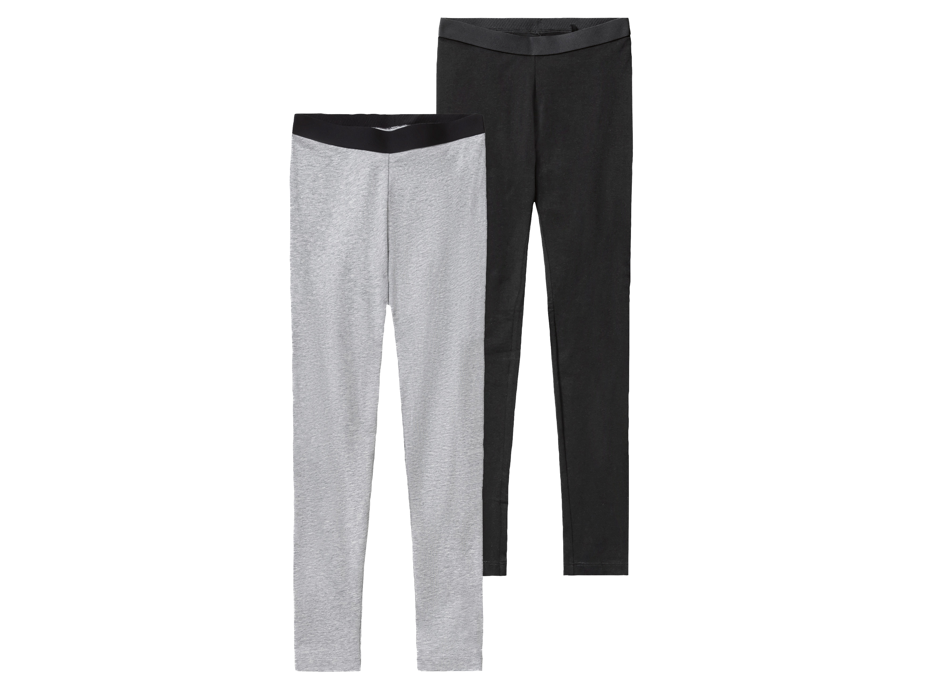 pepperts! Legginsy dziewczęce z bawełną, 2 pary 158/164, Czarny/ szary