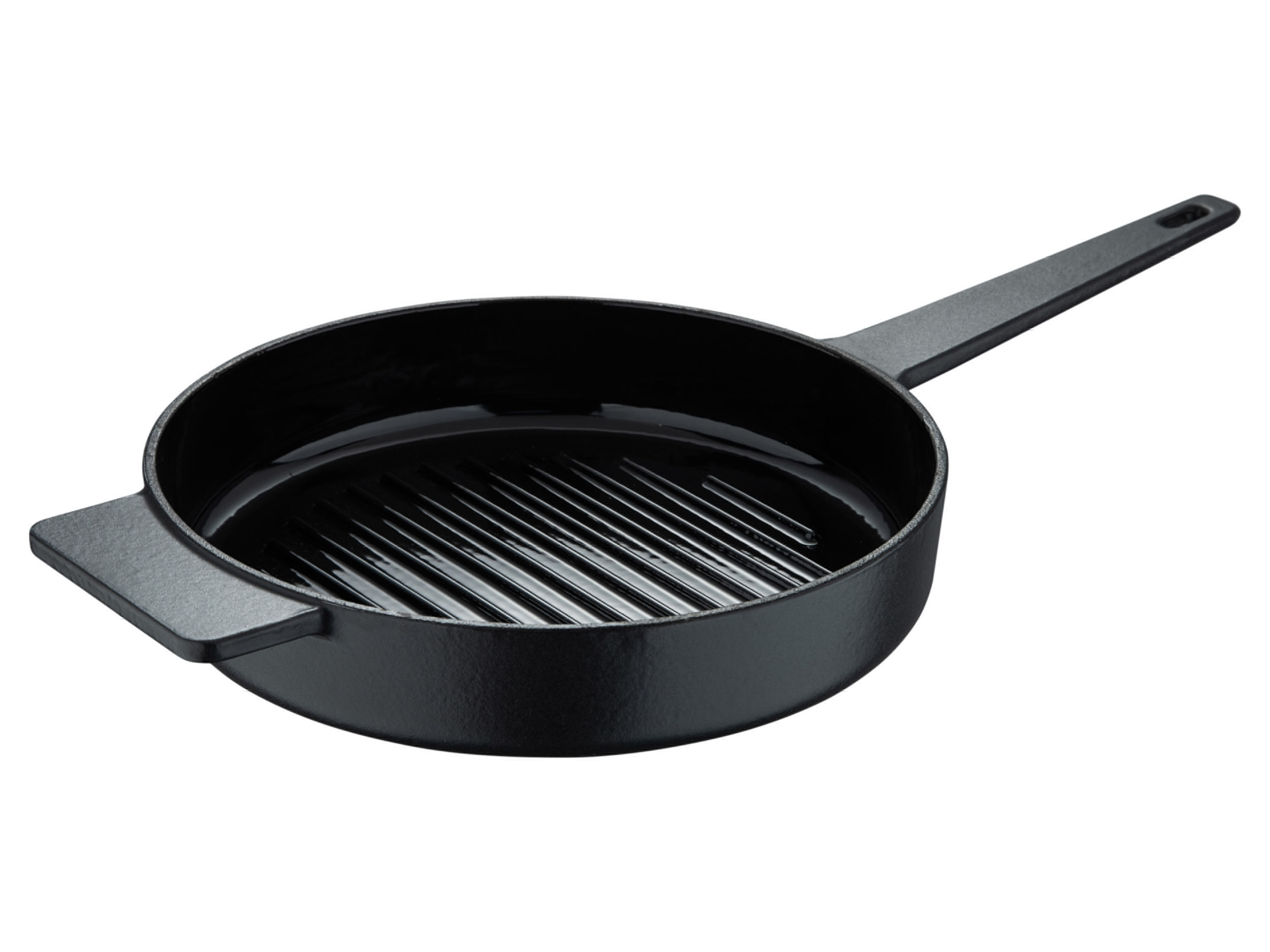 Masterpro Żeliwna patelnia grillowa „Eternal” z powłoką emaliowaną, Ø 25 cm Czarny