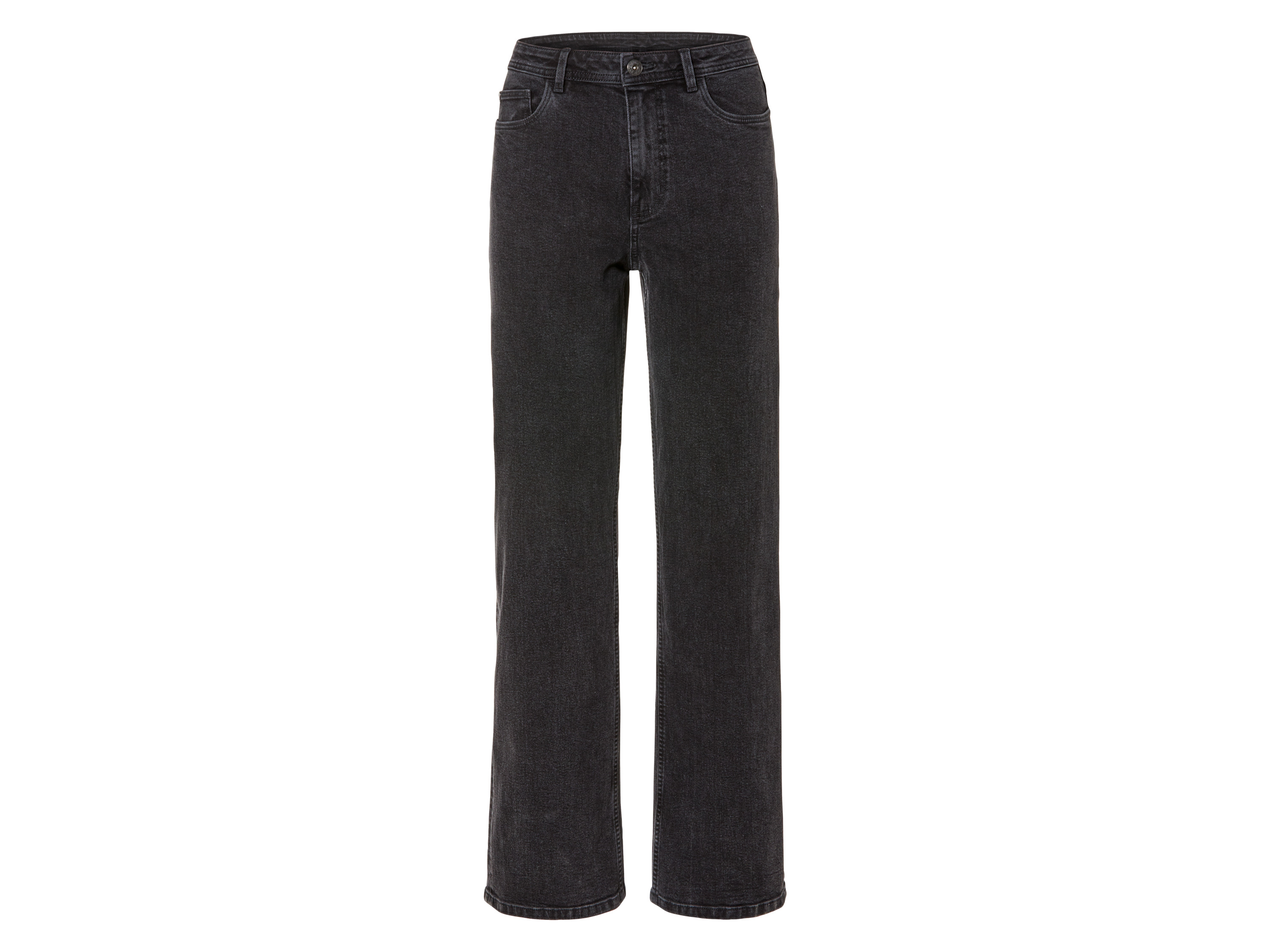 esmara Jeansy damskie z bawełną, wide leg 38, Czarny