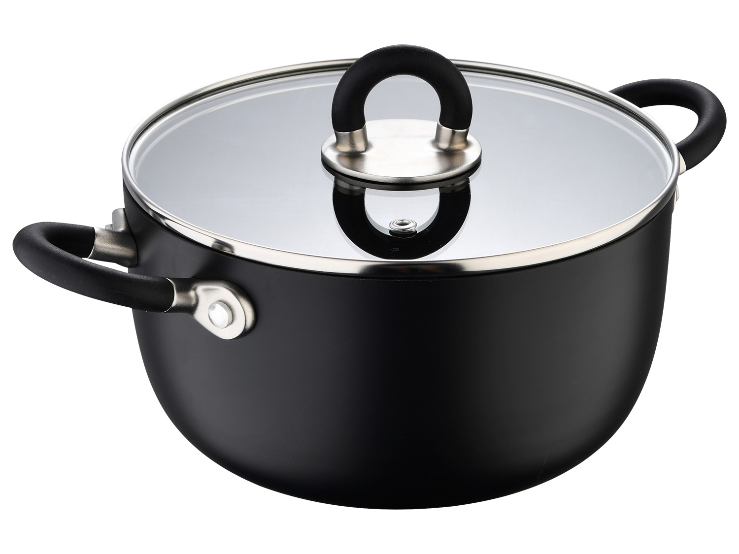 Masterpro Garnek aluminiowy Alessi, Ø 24 cm Czarny