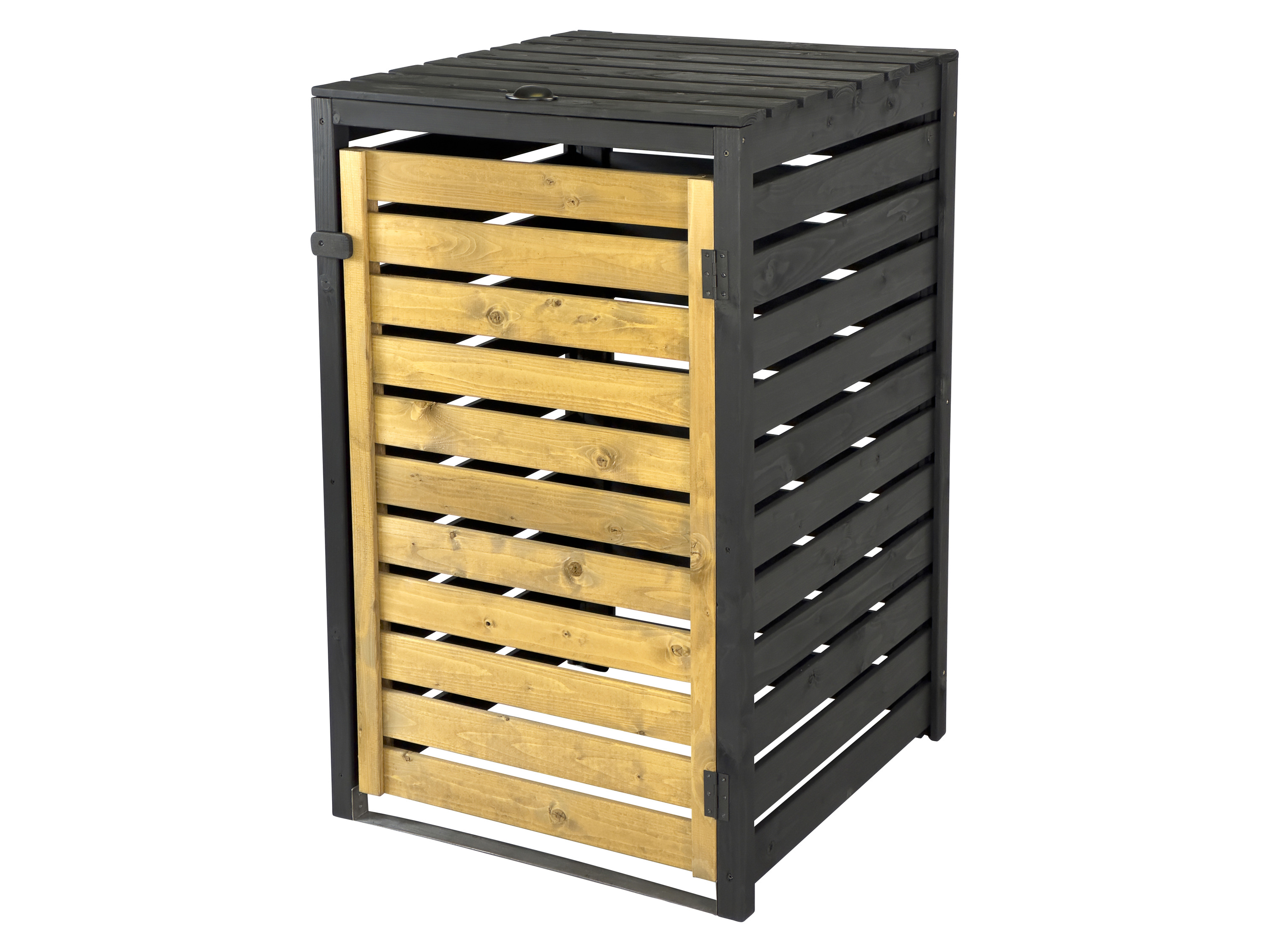 dobar Osłona na kosz na śmieci 120 l, 67 x 69,5 x 112 cm Czarny/brązowy