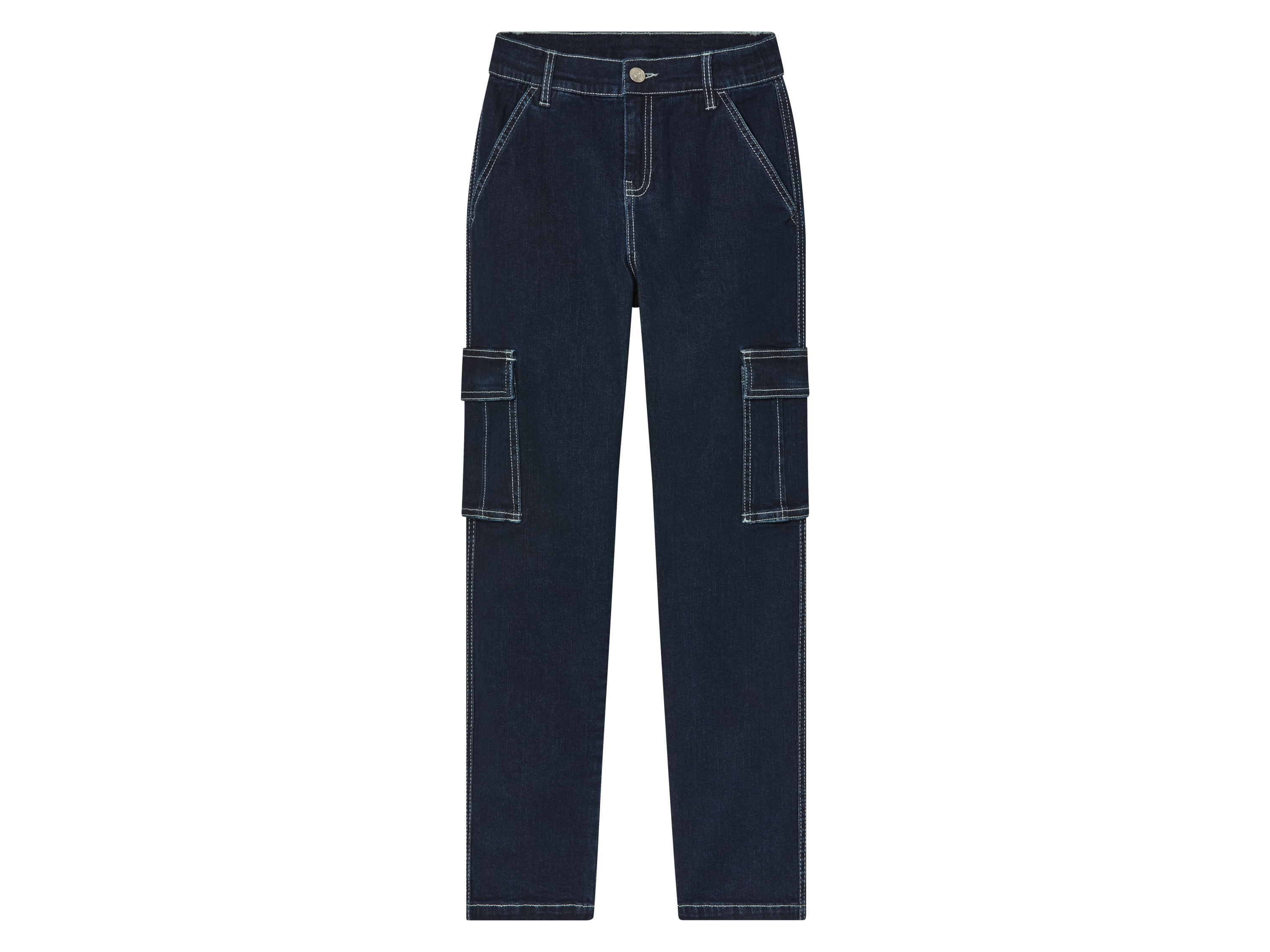 pepperts! Spodnie chłopięce cargo, slim fit 134, Ciemnoniebieski