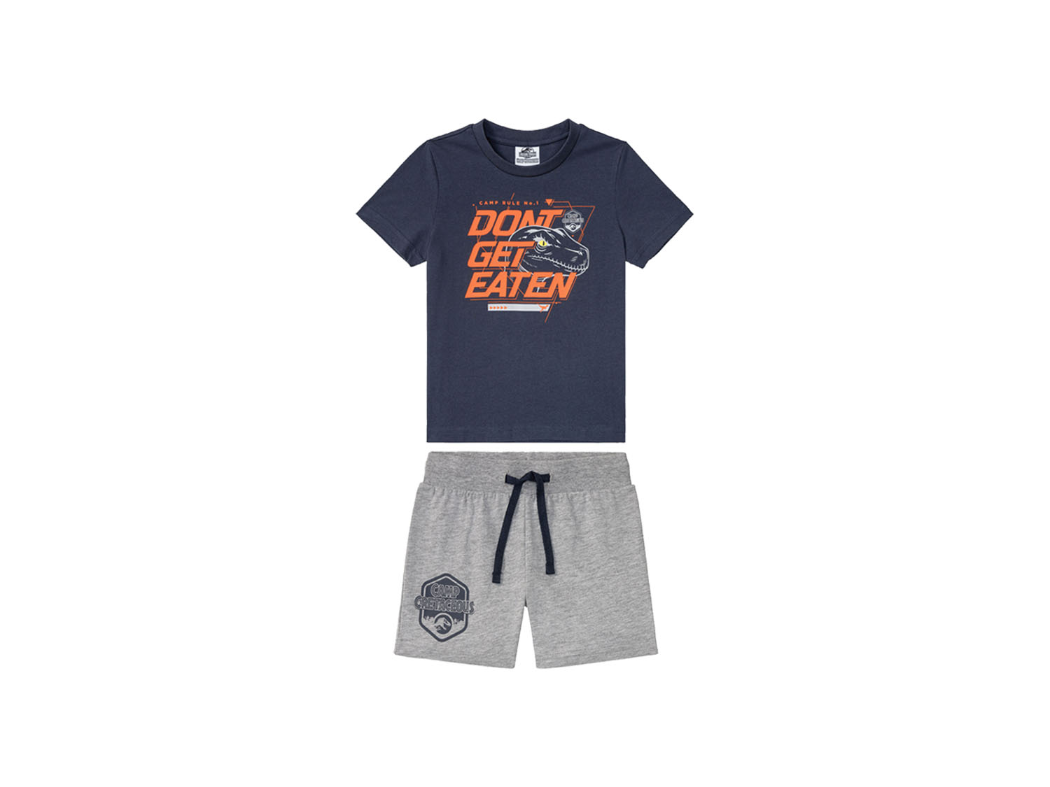 Komplet chłopięcy t-shirt + spodenki 110/116, Granatowy