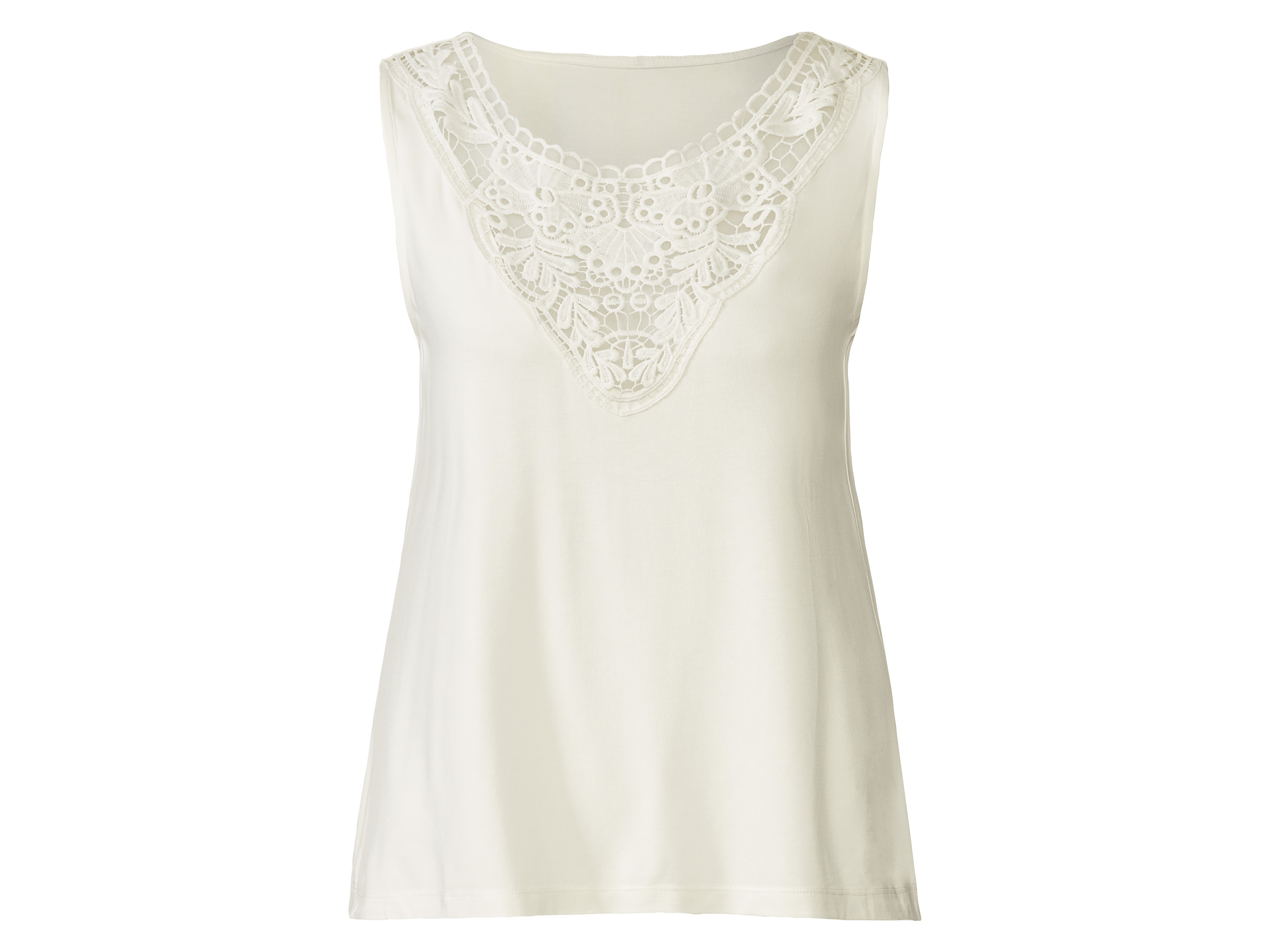 esmara Top damski z koronką XS 32/34, Biały