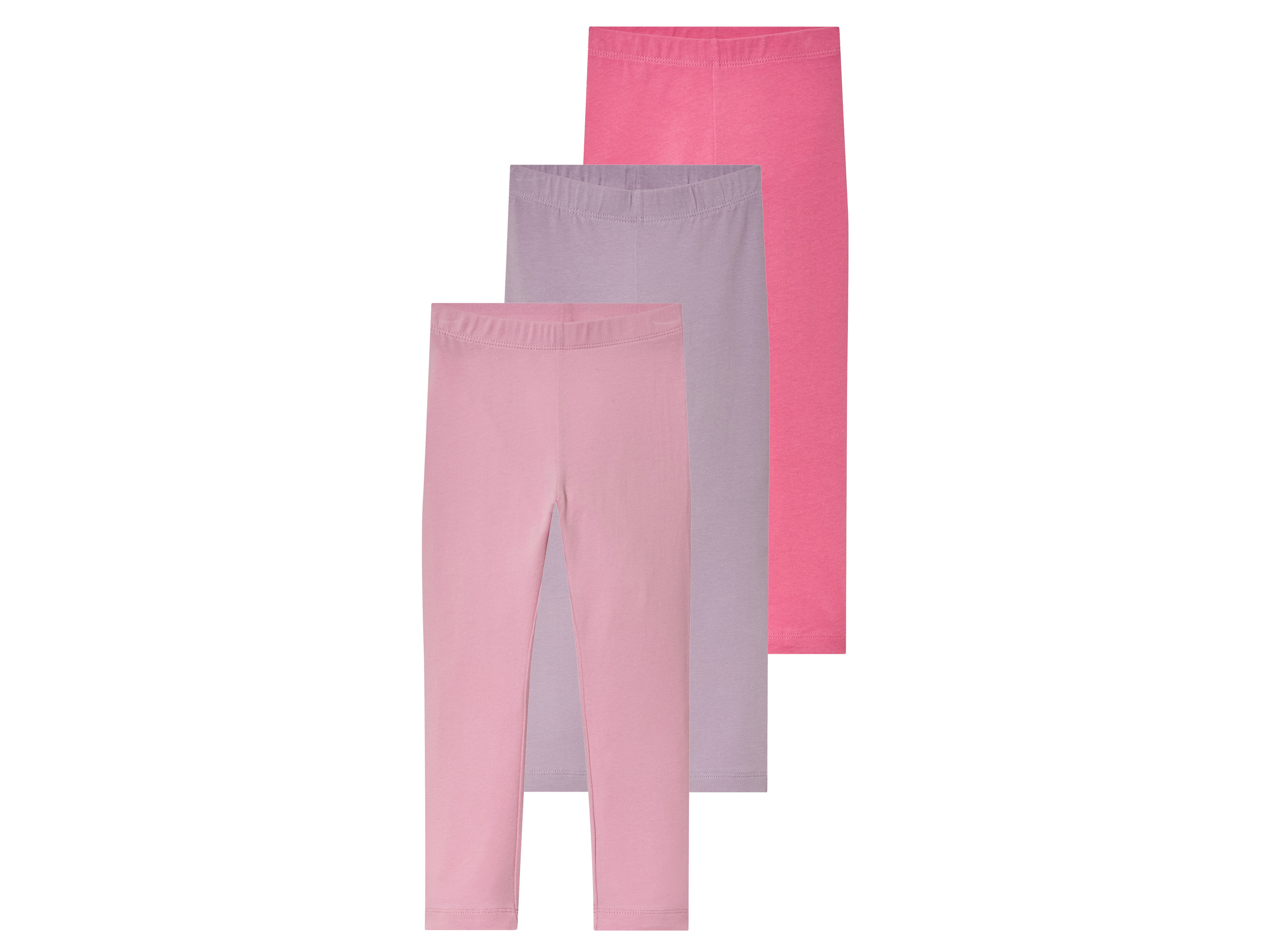 lupilu Legginsy dziecięce z bawełny, 3 pary fioletowy/różowy/różowy, 98/104