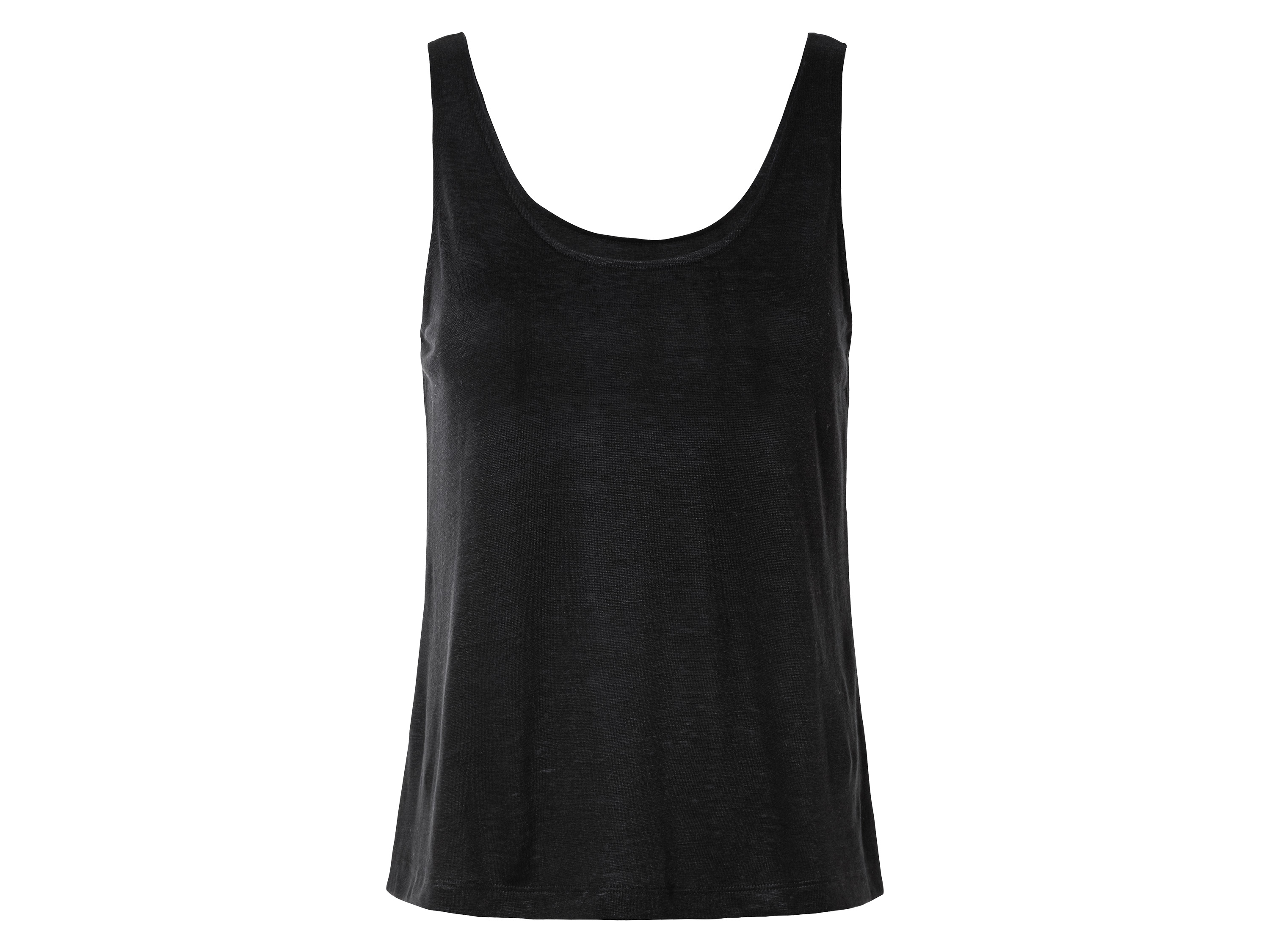 esmara Top damski lniany Czarny, L44/46