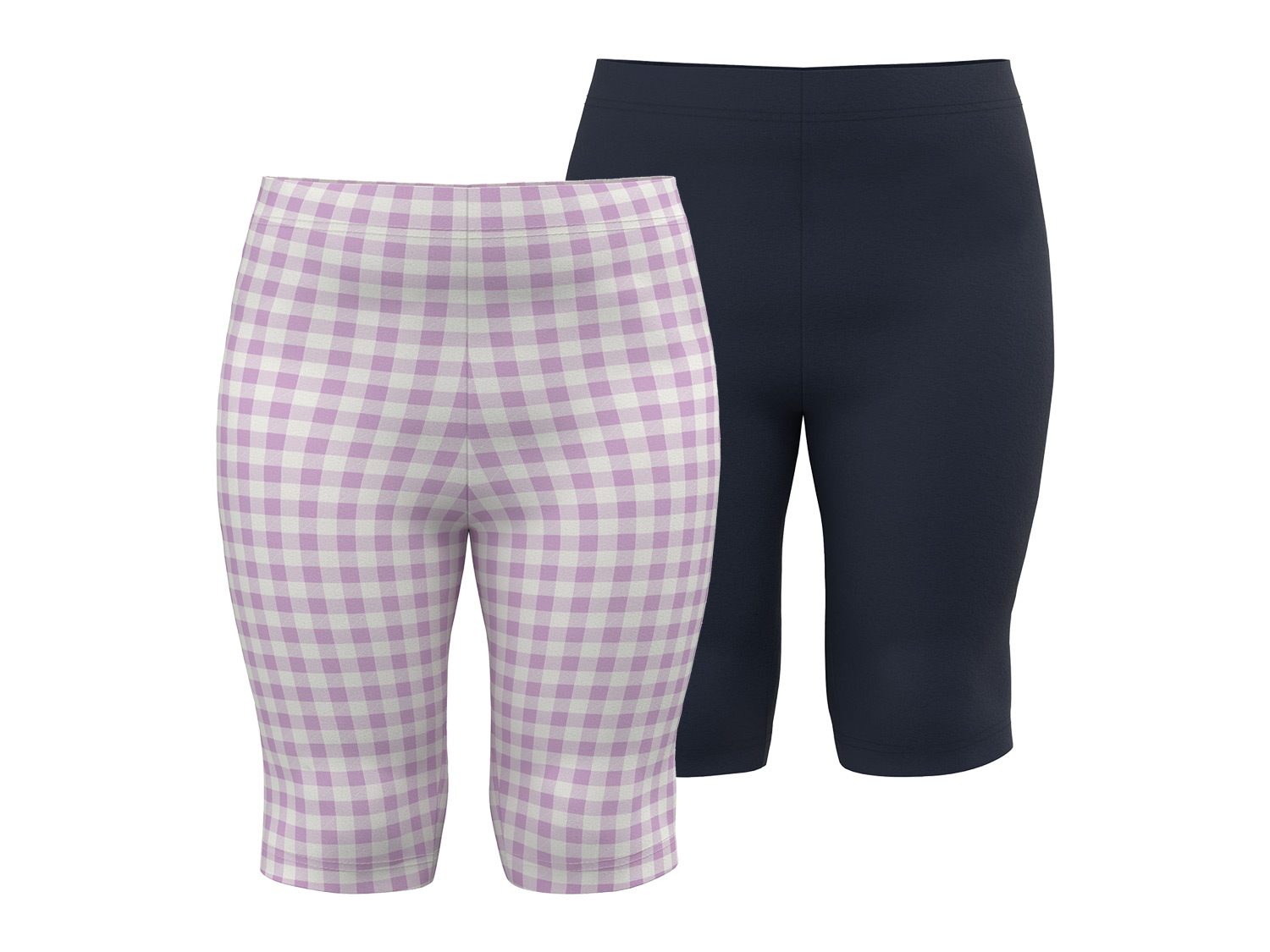 lupilu Legginsy capri dla małych dziewczynek, 2 szt., z wygodnym elastycznym paskiem w talii 122/128, Granatowy/fioletowy