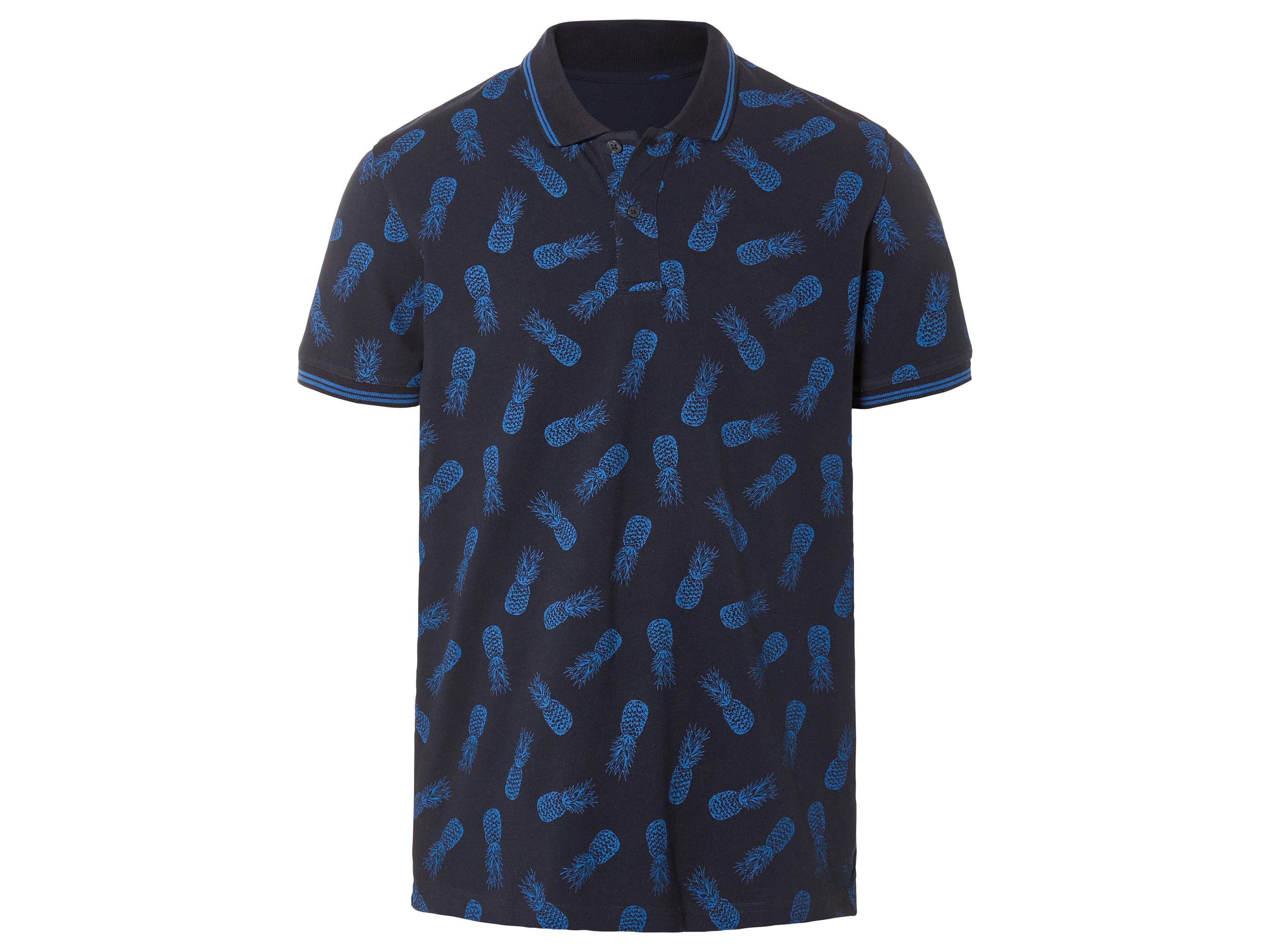 Livergy Koszulka polo męska z bawełną M 48/50, Wzorzysty/granatowy
