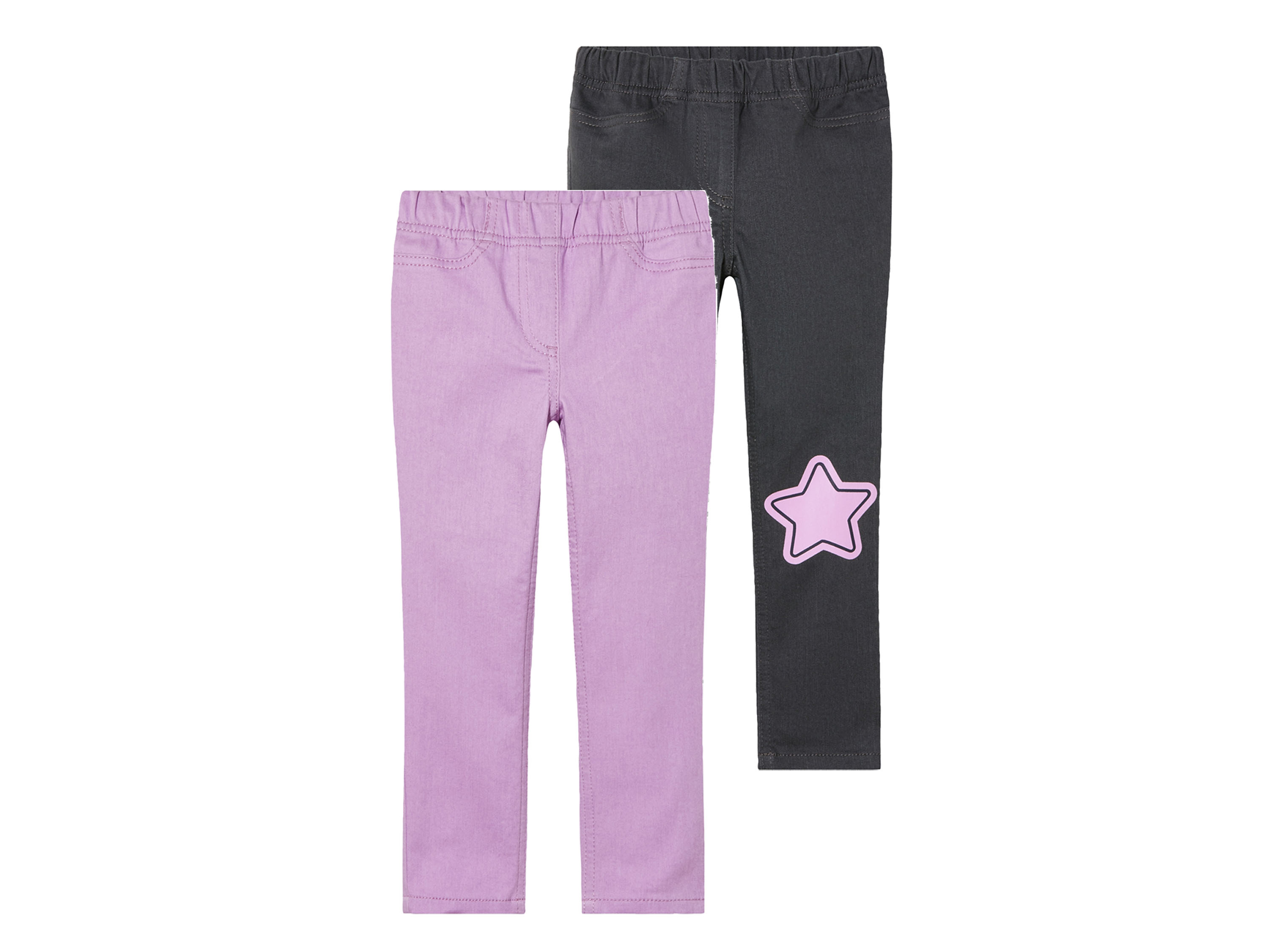 lupilu Leggingsy dziecięce z bawełną, 2 pary 98/104, Różowy