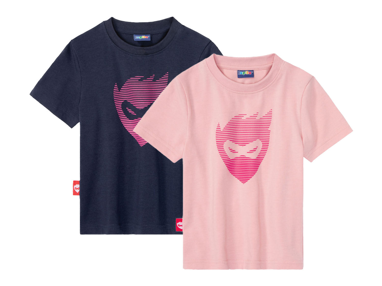lupilu T-shirty funkcyjne dziewczęce, 2 sztuki 110/116, Jasnoróżowy/granatowy