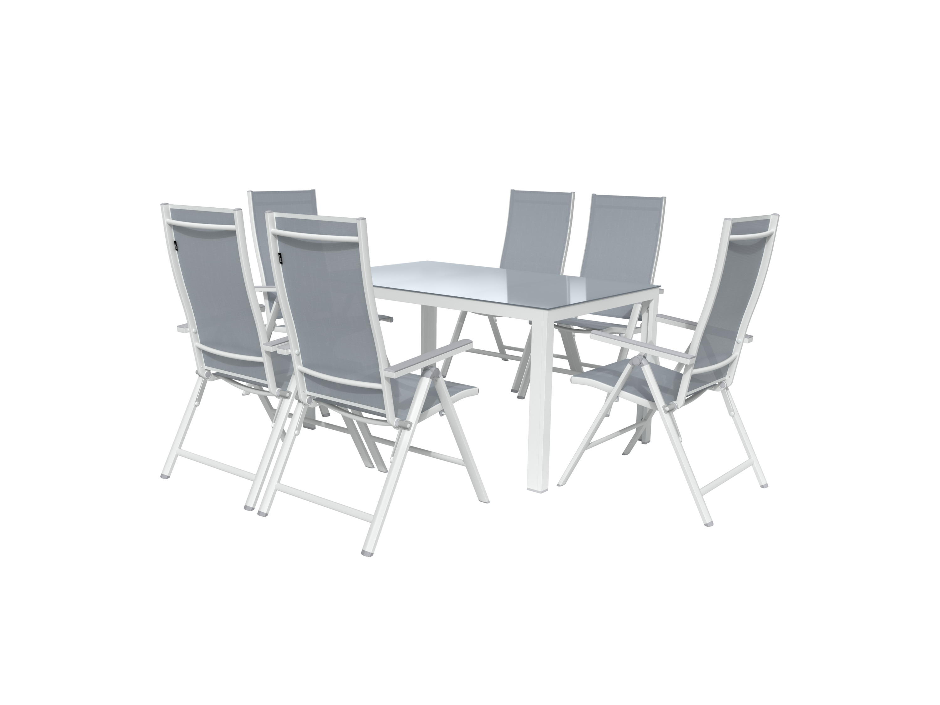 Livarno home Zestaw aluminiowych mebli ogrodowych Houston, stól i 6 foteli