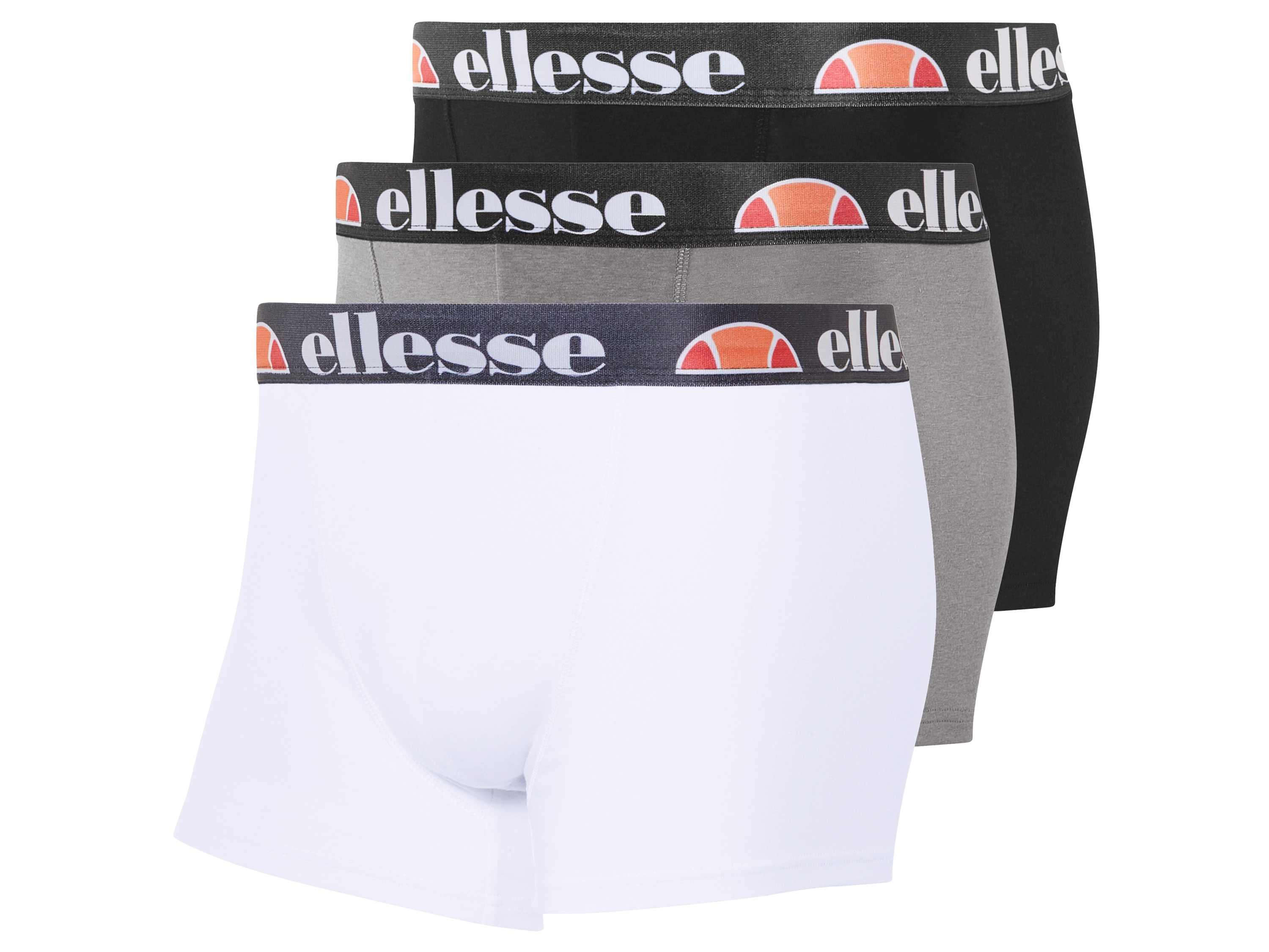 Ellesse Majtki bokserki męskie, 3 pary Czarny/ biały/ jasnoszary, XL
