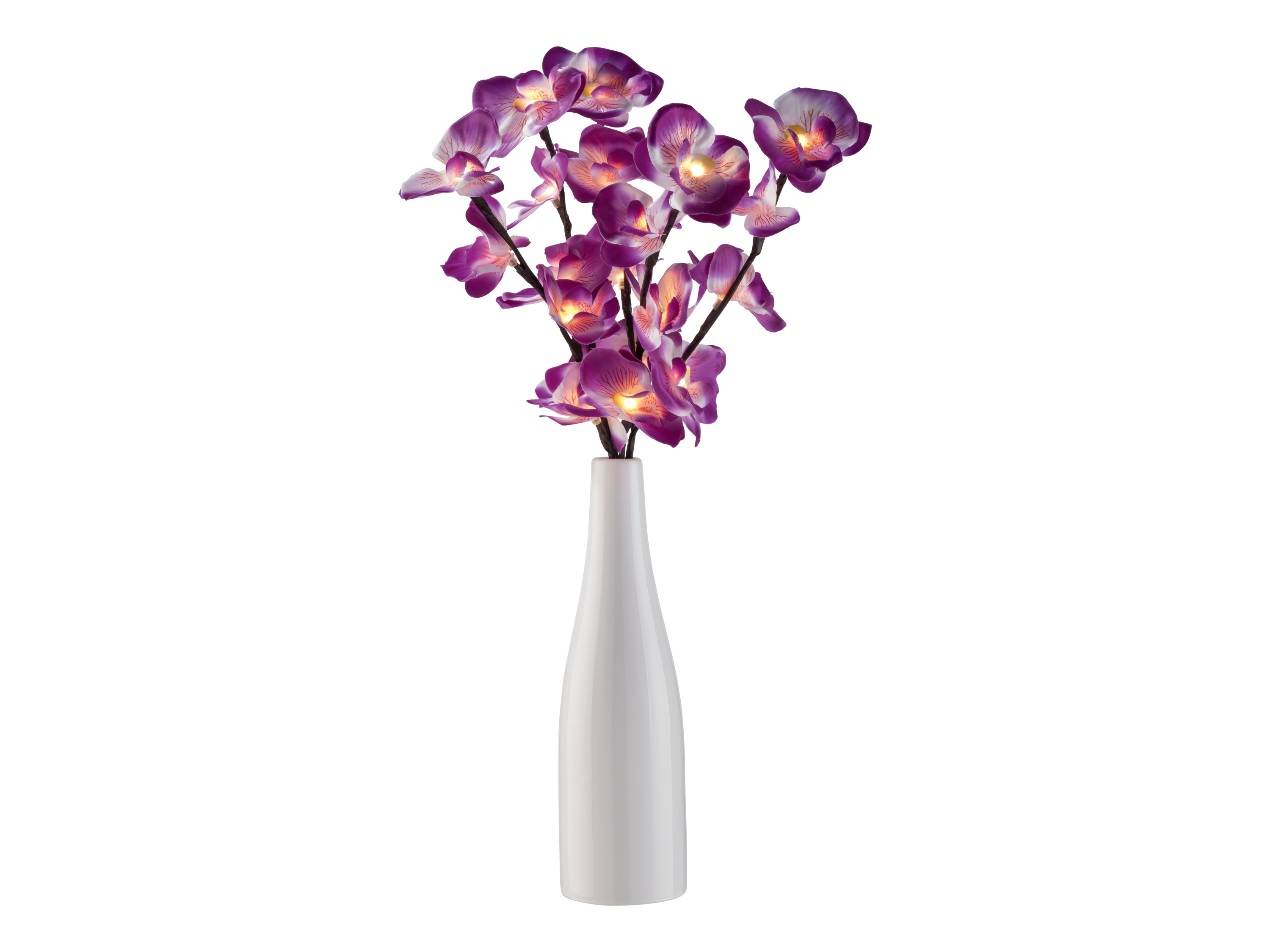 Livarno home Wazon dekoracyjny z gałązką Led, ceramiczny Kwiat orchidei, fiołek