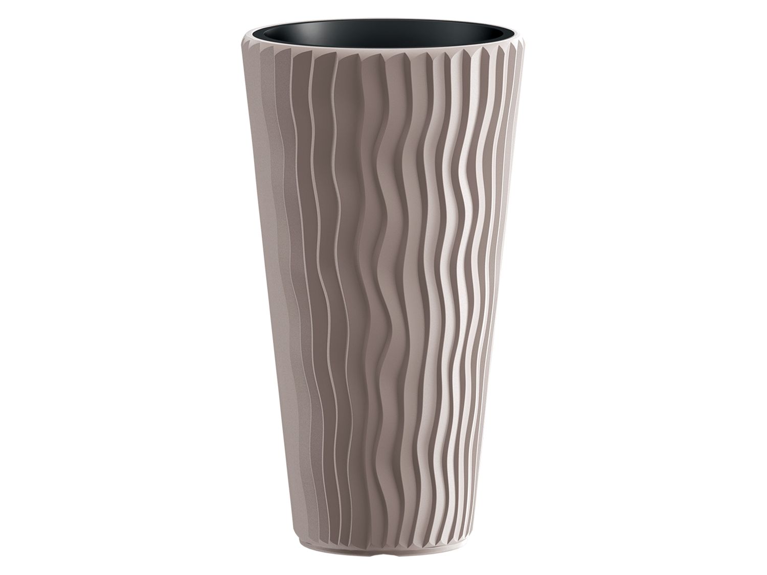 Prosperplast Donica Sandy Slim, z wyjmowanym wkładem, w optyce pionowych fal 30 x 53 x 30 cm szer. x wys. x gł., Mocca
