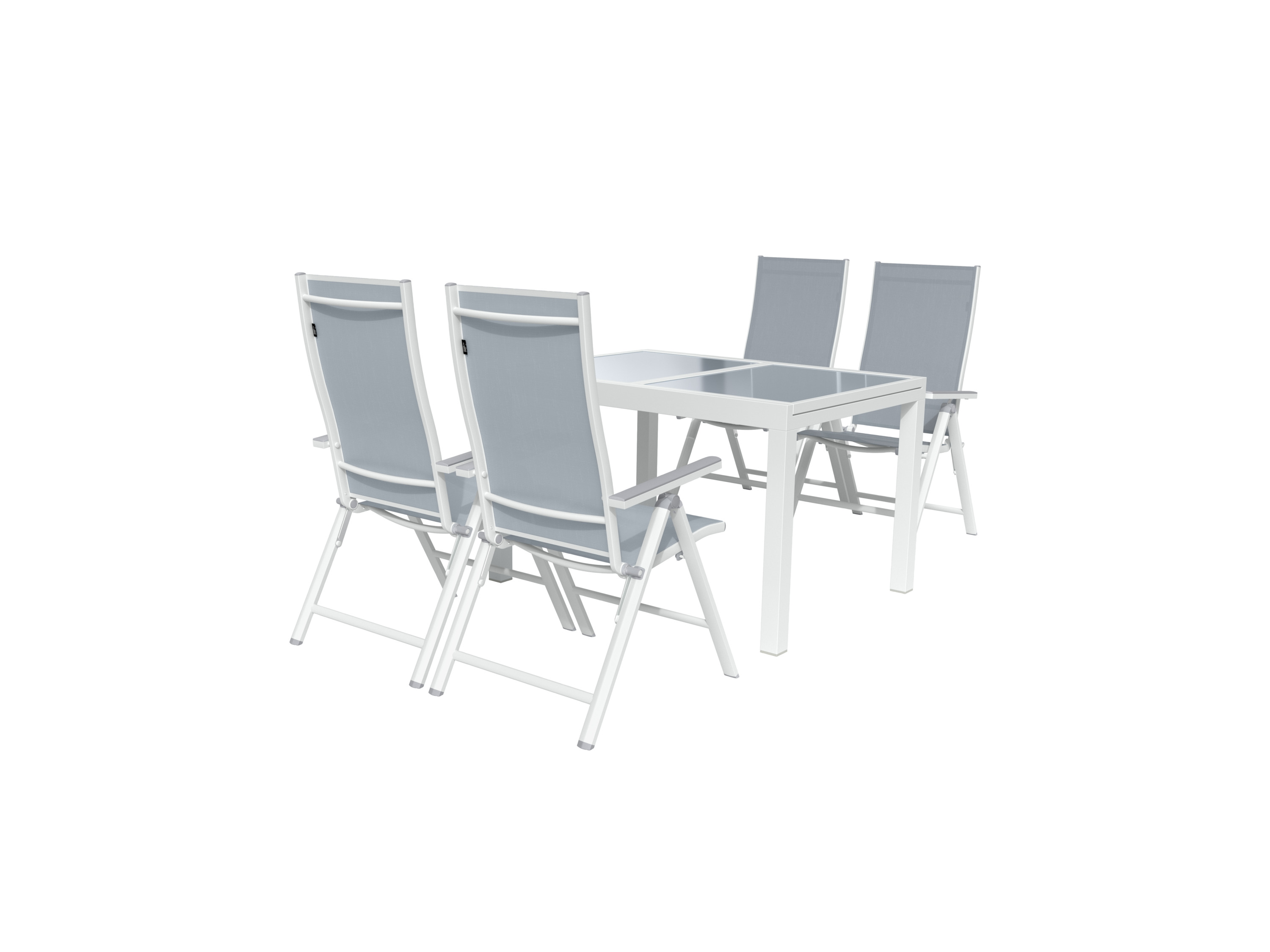 Livarno home Zestaw aluminiowych mebli ogrodowych Houston, stół rozkładany i 4 fotele