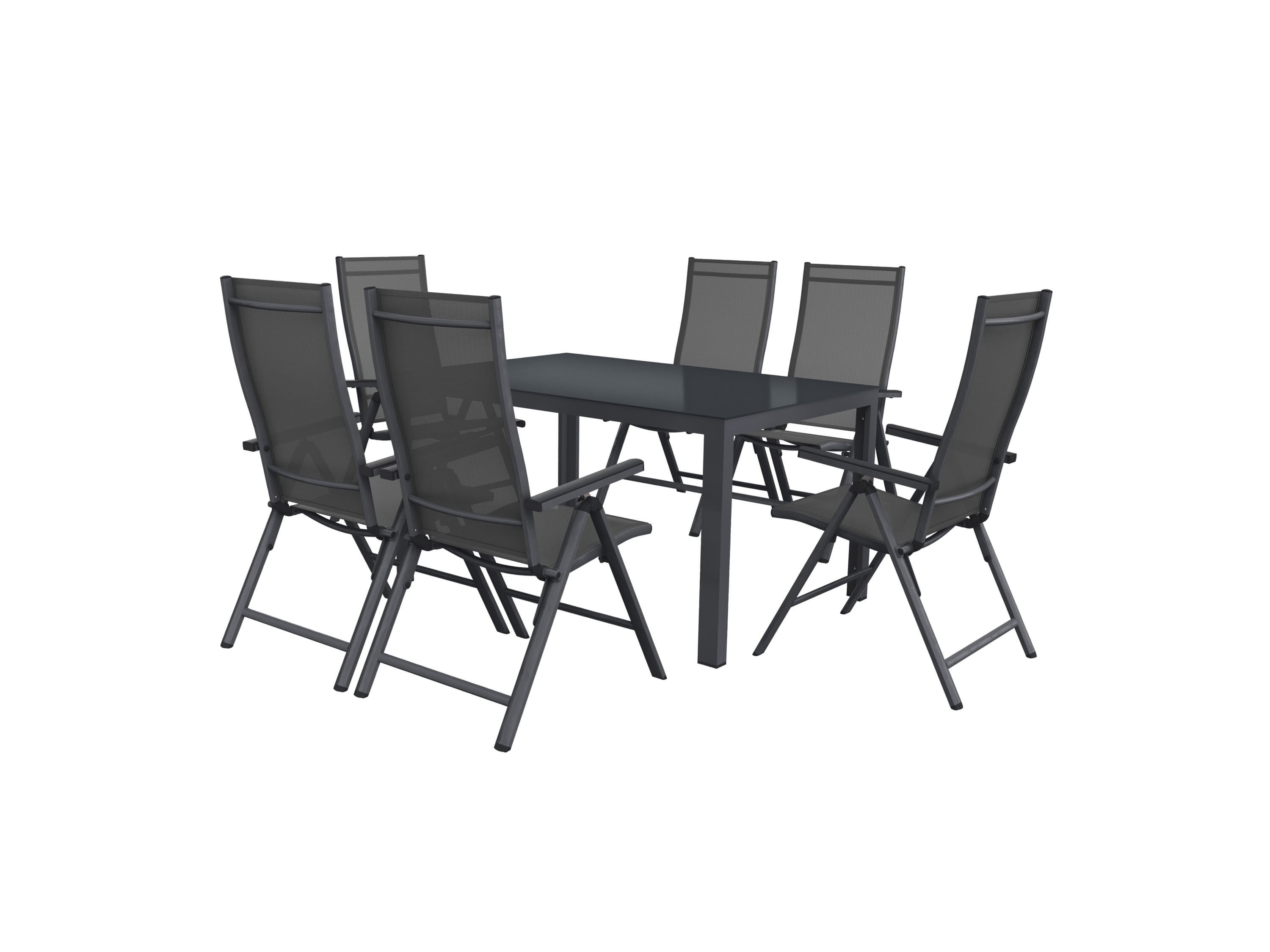Livarno home Zestaw aluminiowych mebli ogrodowych Houston, stól i 6 foteli