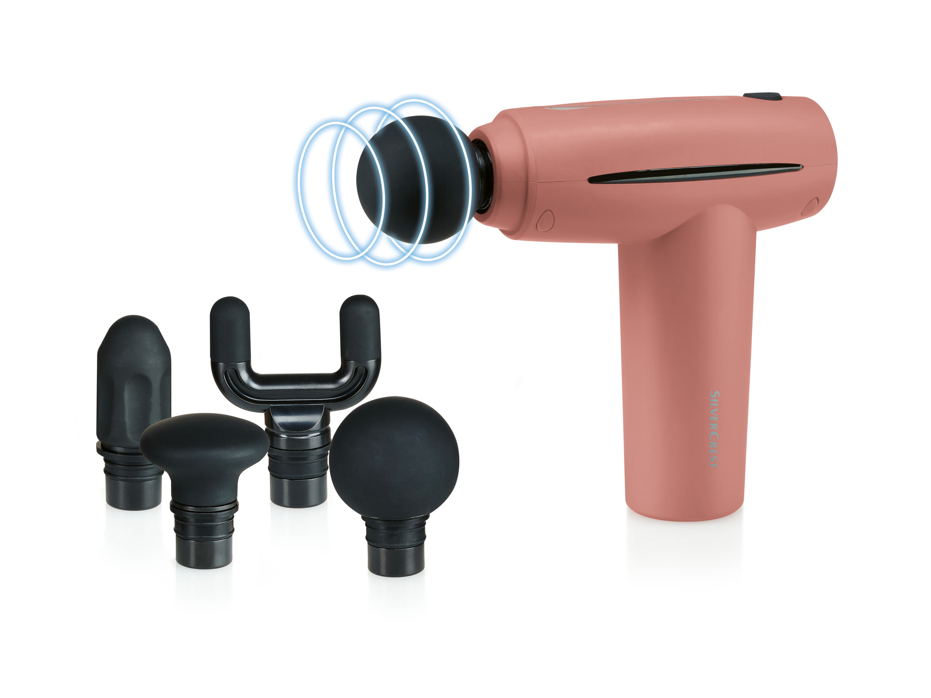 Silvercrest Personal Care Mini pistolet do masażu Smmg 3.7 B2 /Sommg 3.7 B2, 7,4 V Bordowy