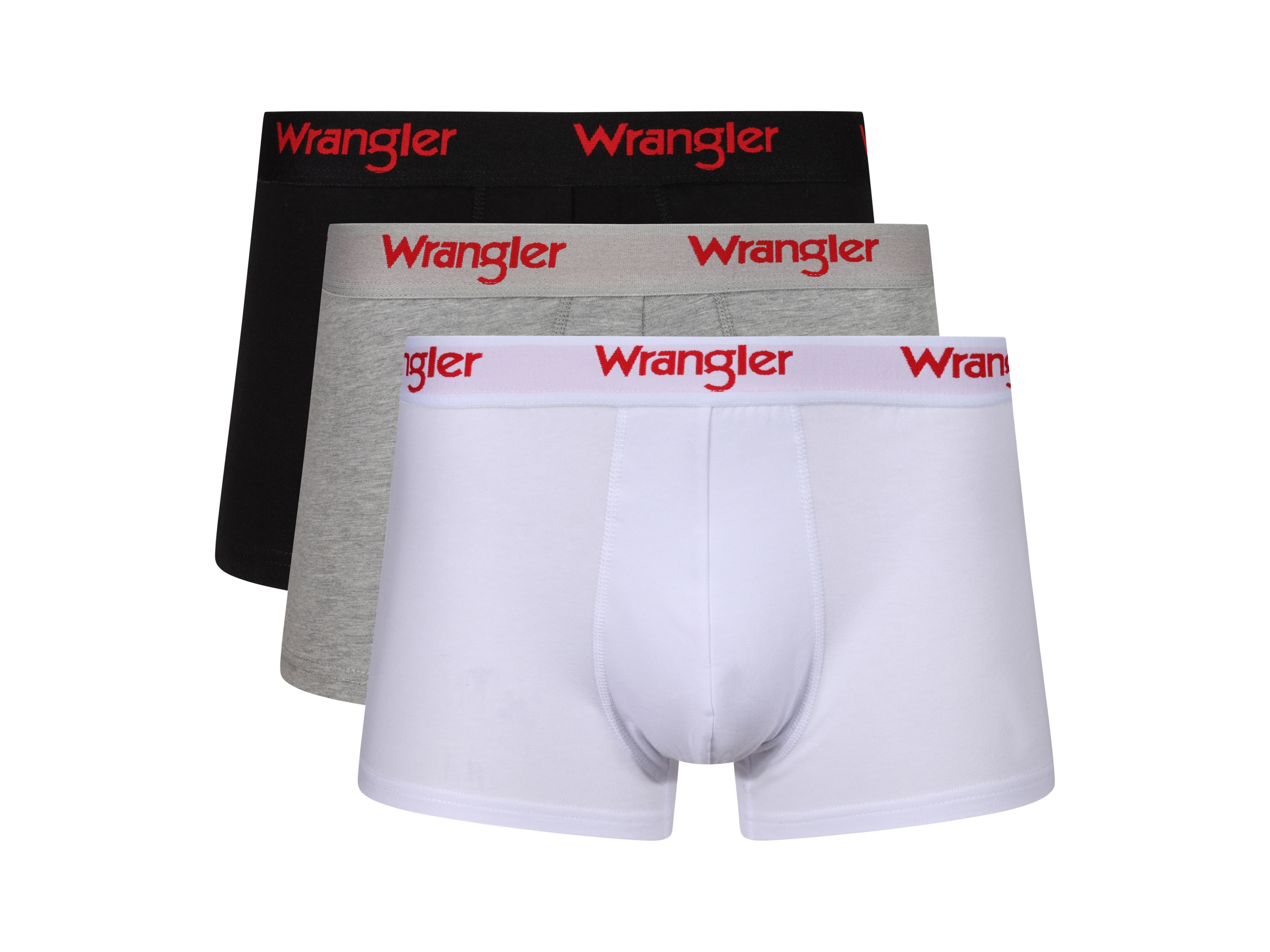 Wrangler Bokserki męskie, 3 pary Czarny/ szary/ biały, M