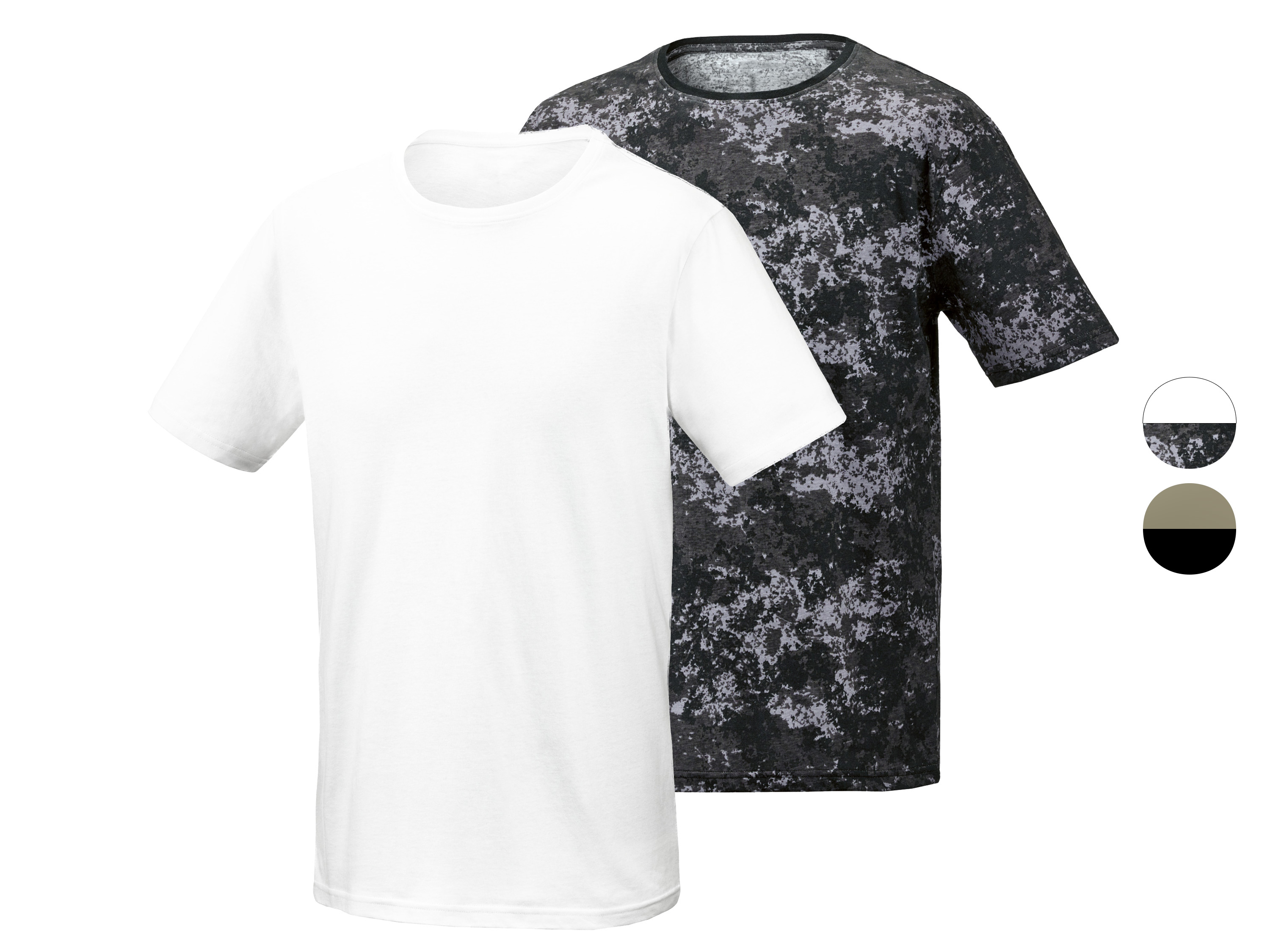 Parkside T-shirty męskie z bawełny organicznej, 2 sztuki Wzorzysty/biały, XL 56/58