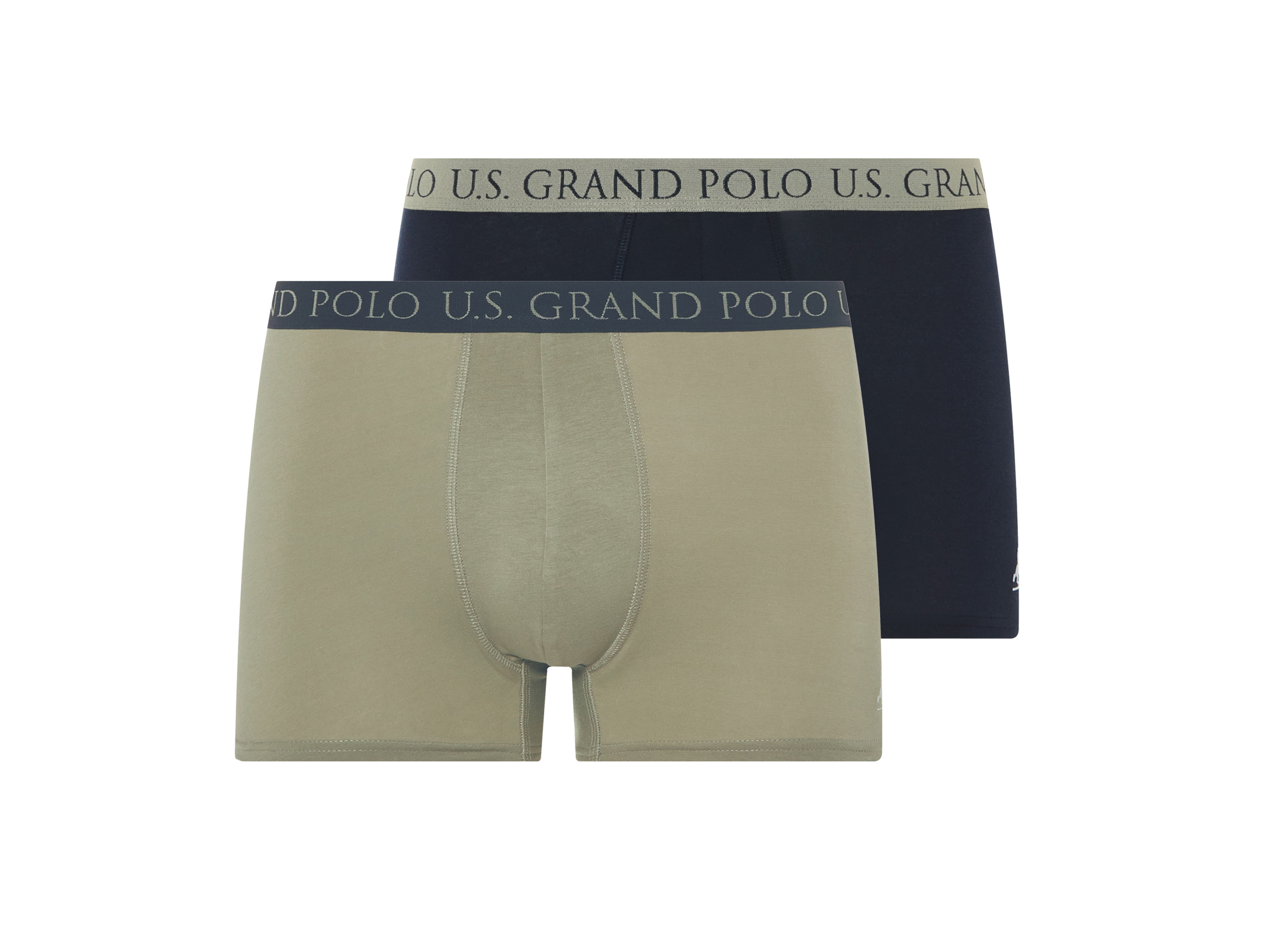 Livergy x Grand Polo Bokserki męskie z bawełny, 2 pary Navy/khaki, 8/Xxl