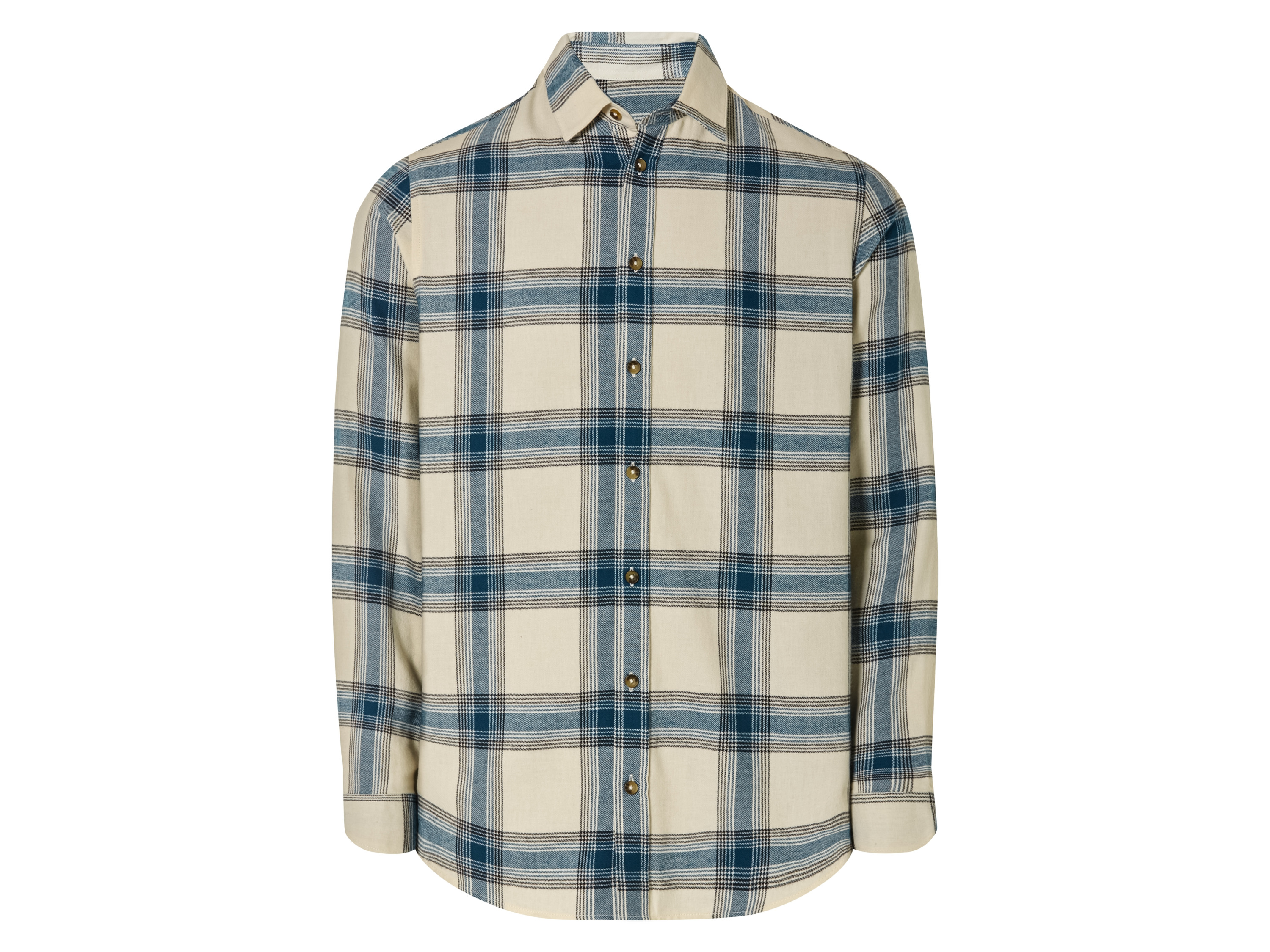 Livergy Flanelowa koszula męska casualowa Xl43/44, Kratka/kremowa/niebieska