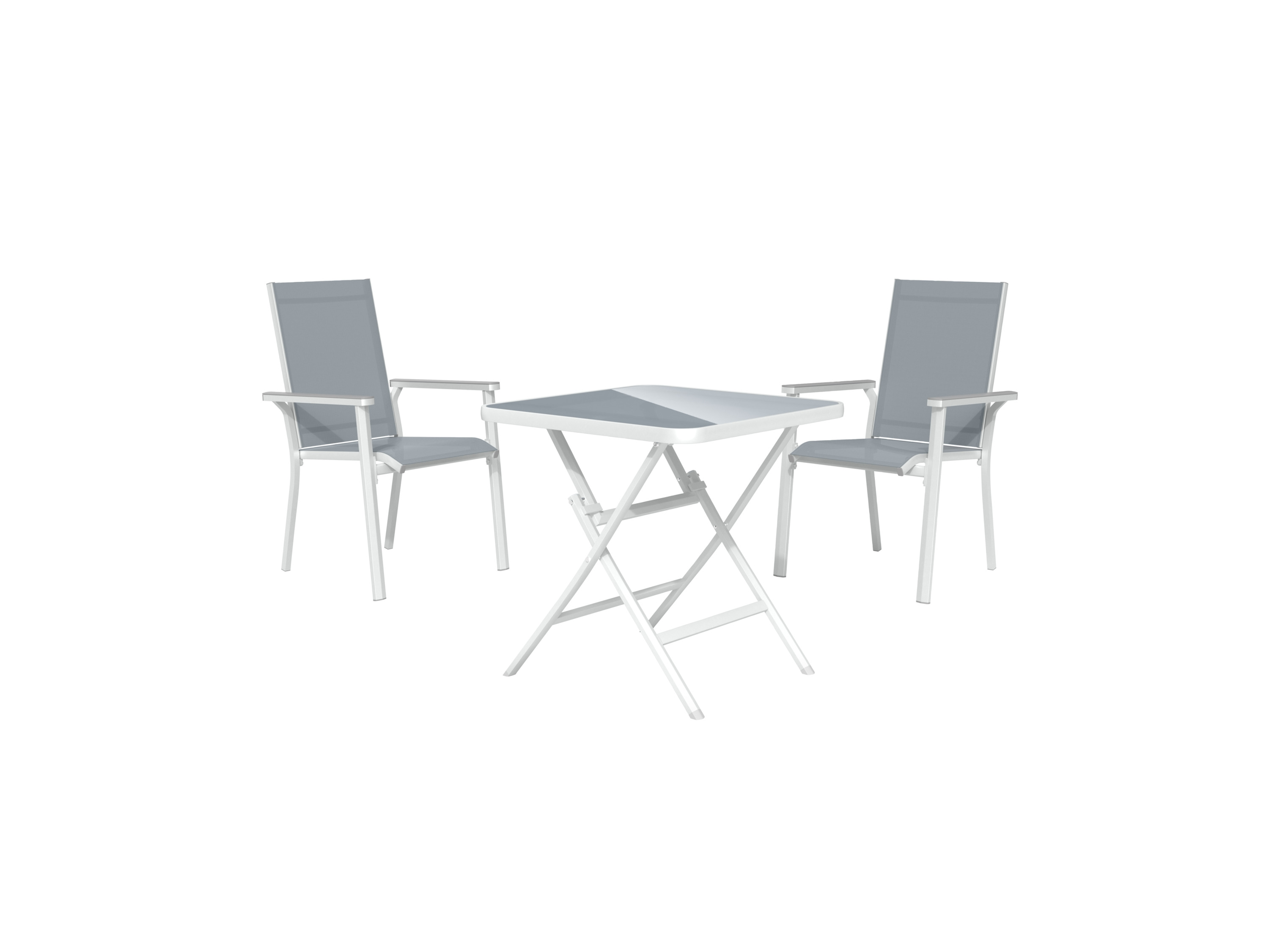 Livarno home Zestaw aluminiowych mebli ogrodowych Houston, stolik składany i 2 krzesła