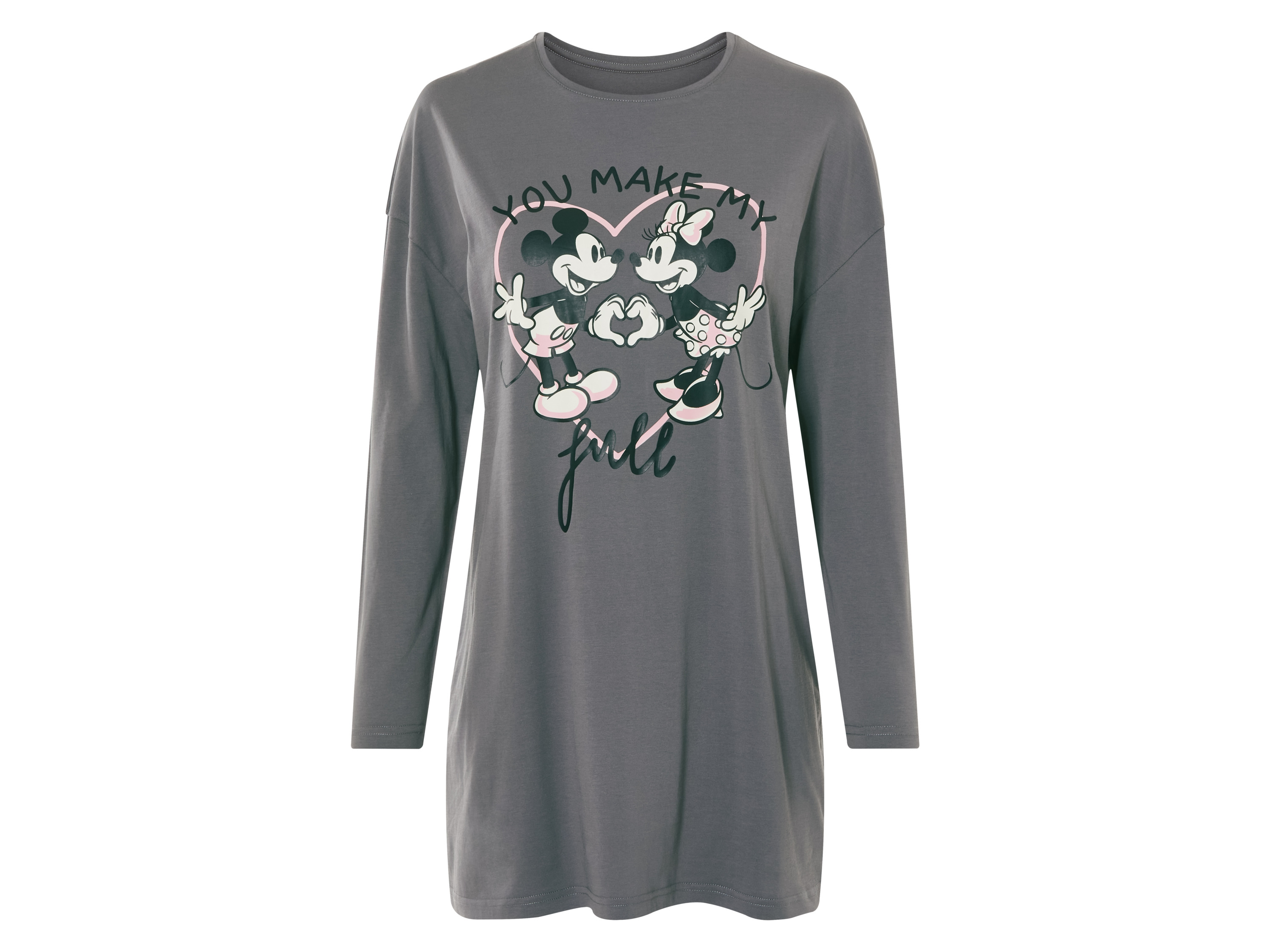 Koszula nocna damska bawełniana z kolekcji Disney szara mysz minnie, XS 32/34