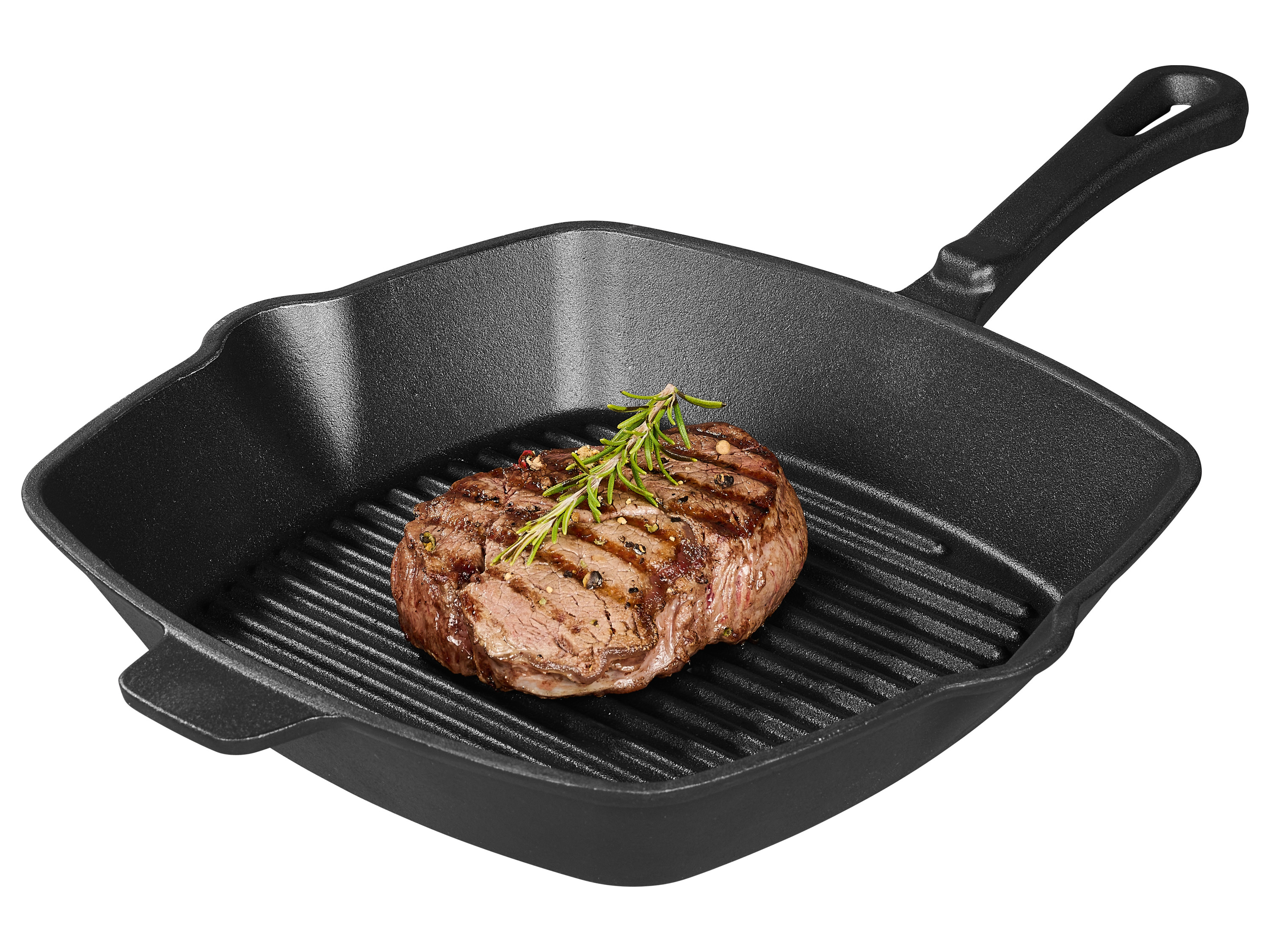 Grillmeister Żeliwna patelnia grillowa, 25 cm Czworokątny