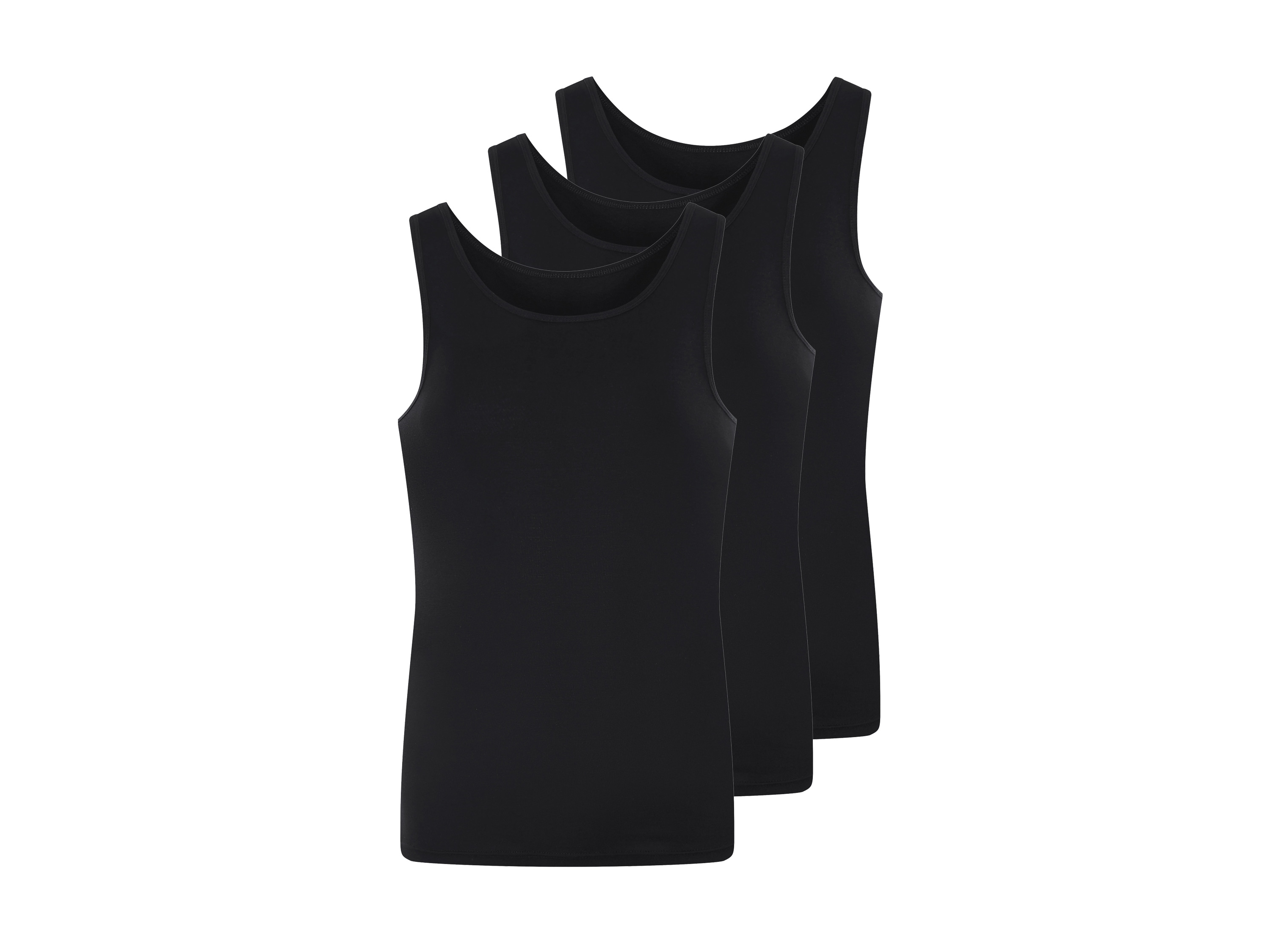 Livergy Podkoszulki męskie prążkowane, 3 sztuki Czarny, 8/Xxl