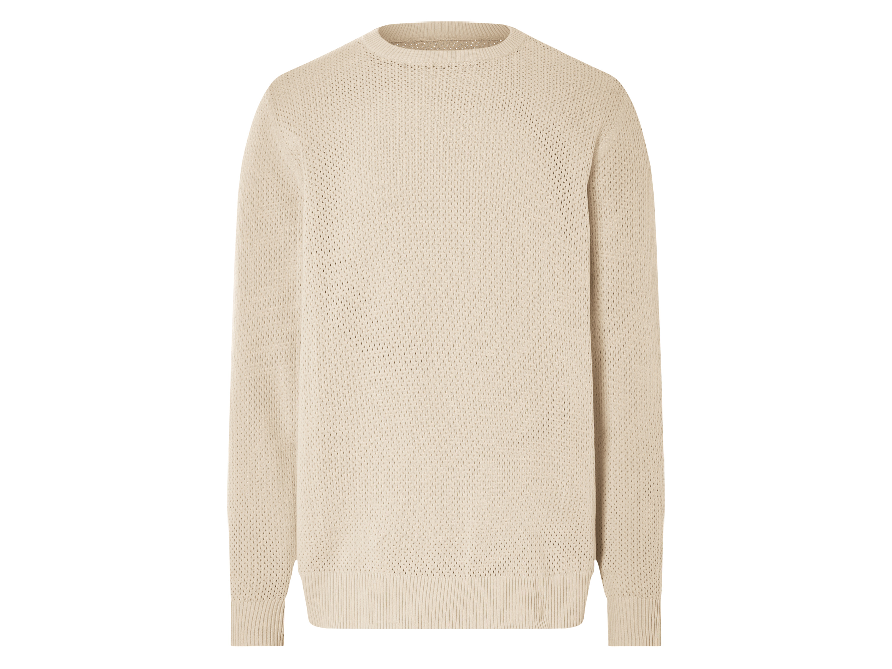 Livergy Sweter dzianinowy męski z bawełny Biały, XL 56/58