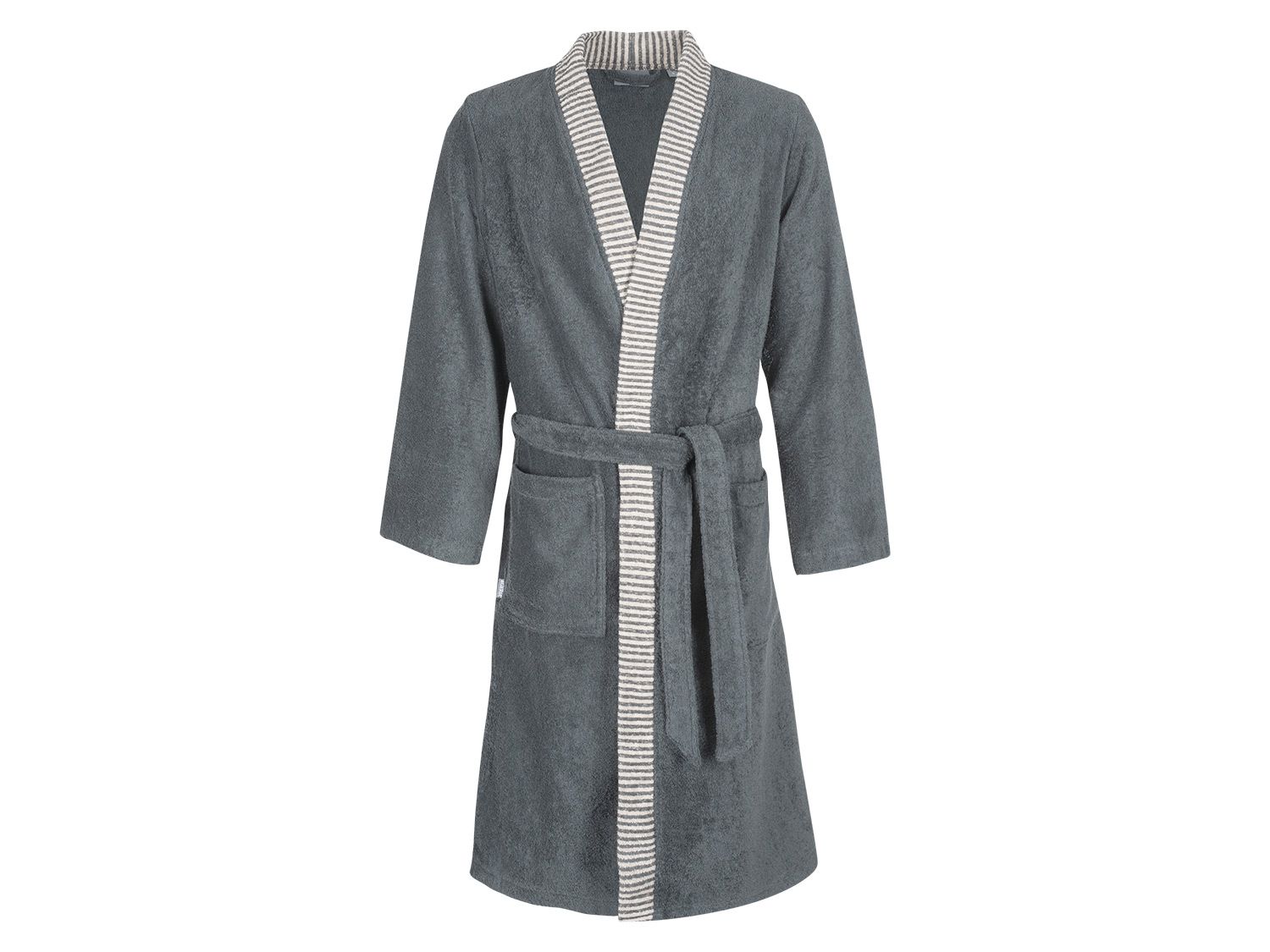 Egeria Szlafrok męski Bruno w bawełny, w stylu kimono Ciemnoszary, M