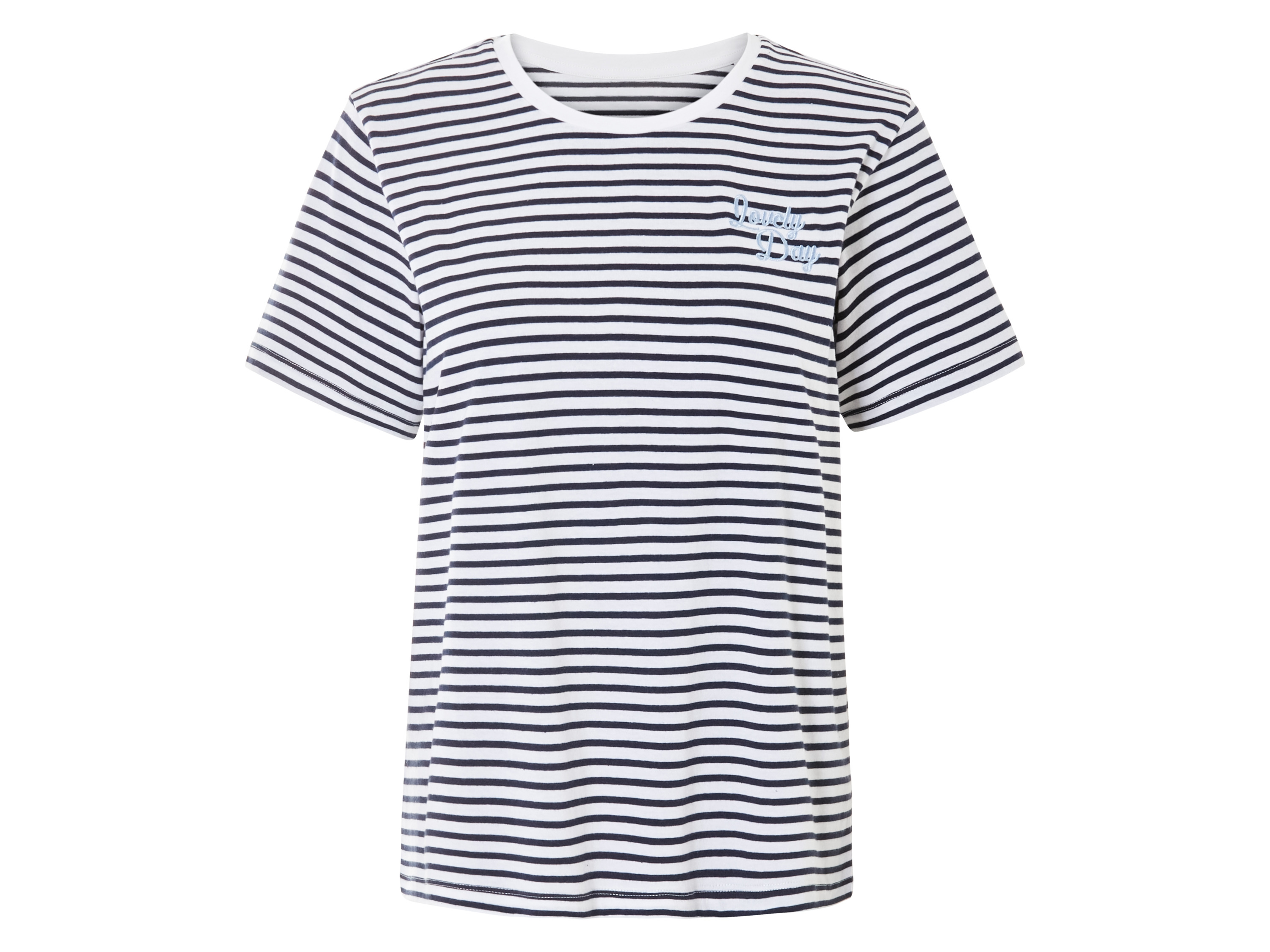 esmara T-shirt damski z bawełny organicznej Czarny/ biały, XS 32/34