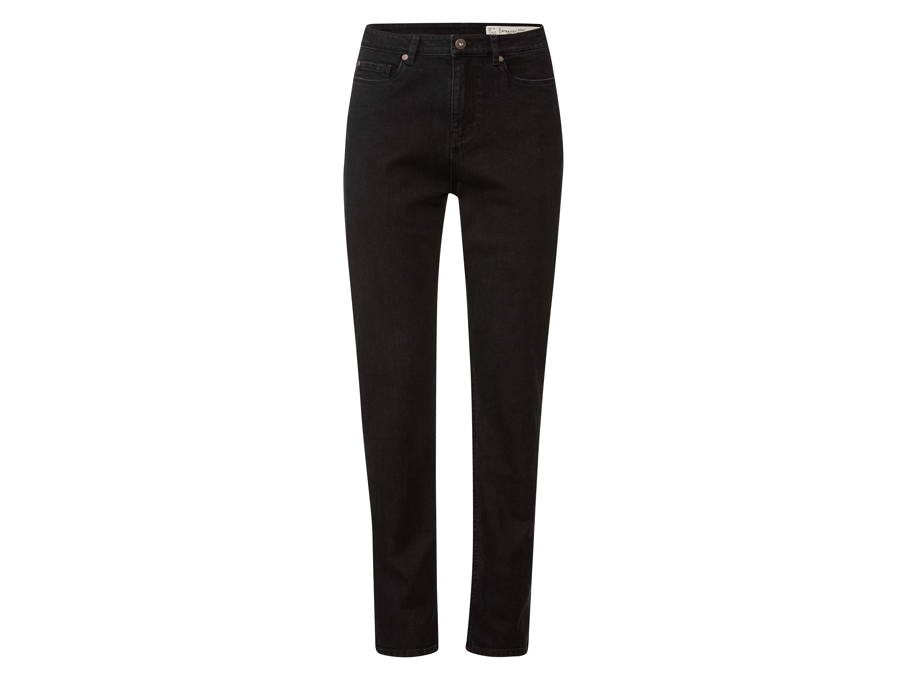 esmara Jeansy damskie z bawełną, Straight Fit 34, wysoka sylwetka, Czarny