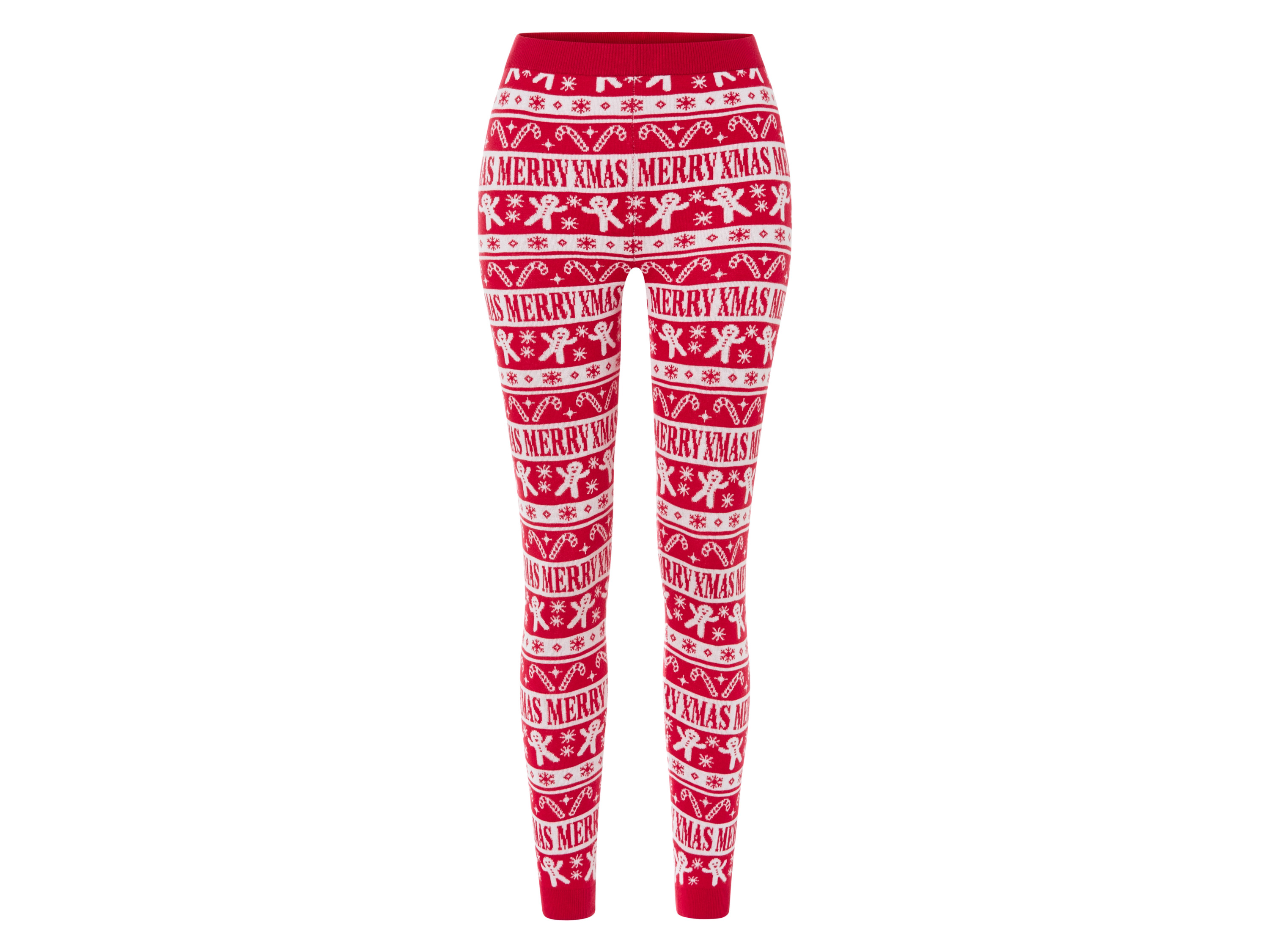 esmara Legginsy damskie z motywem świątecznym XS 32/34, Czerwony